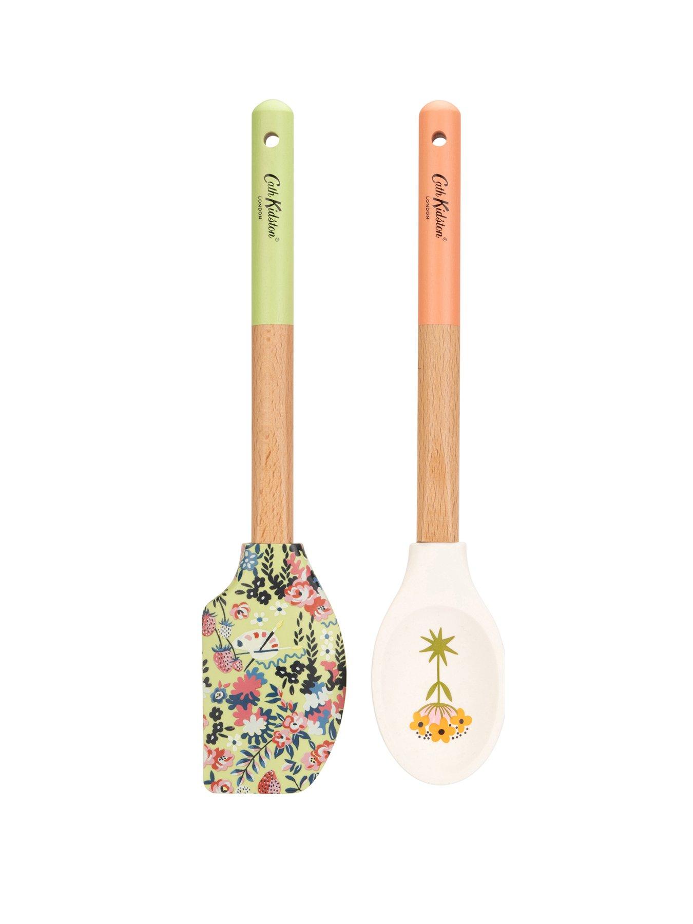Image 1 of 5 of Cath Kidston Painted Table Wood and Silicone Utensils &ndash; Set of 2