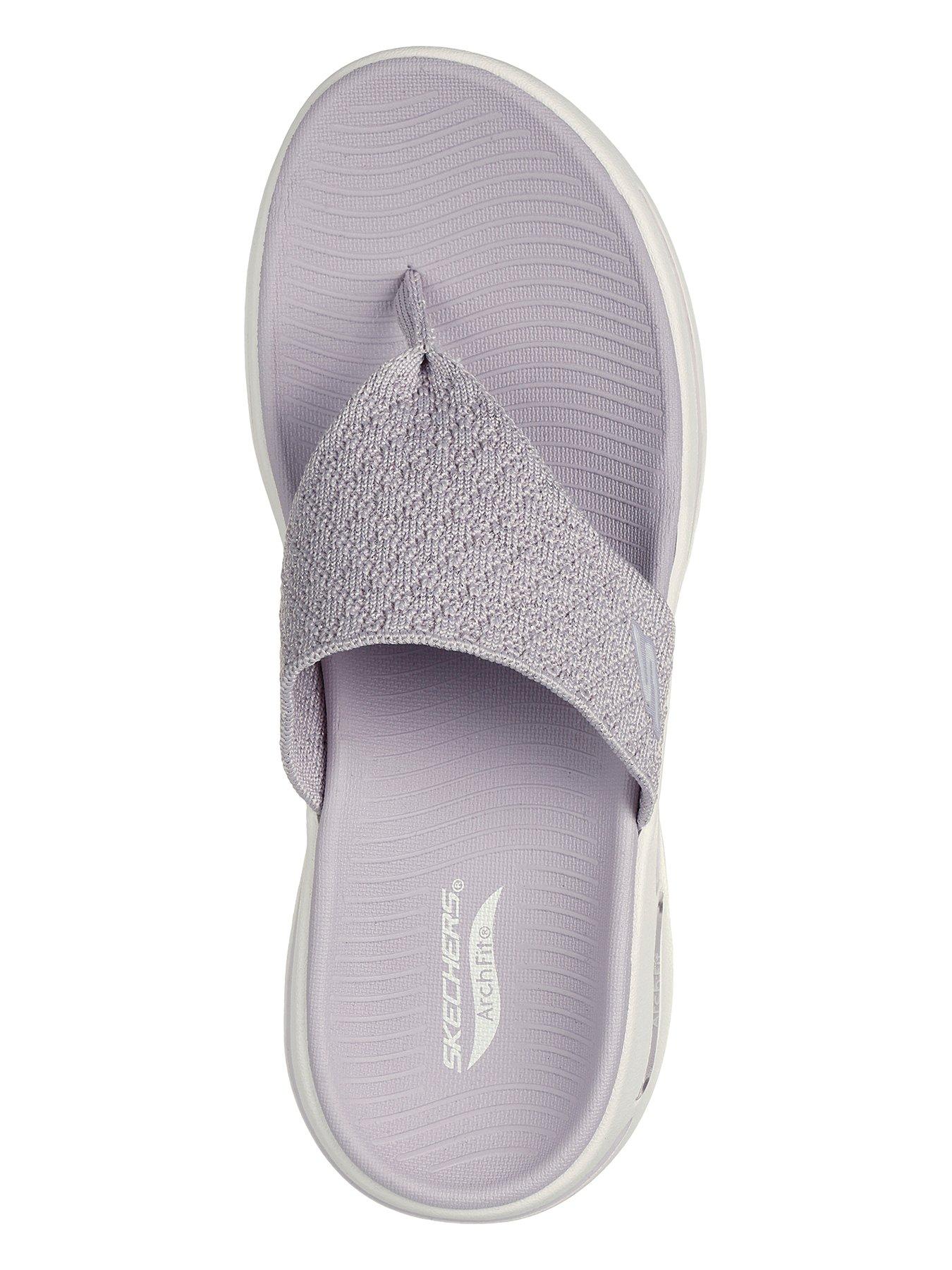 skechers-skechers-go-walk-arch-fit-shimmery-knit-3-point-sandal-lilac-textileoutfit