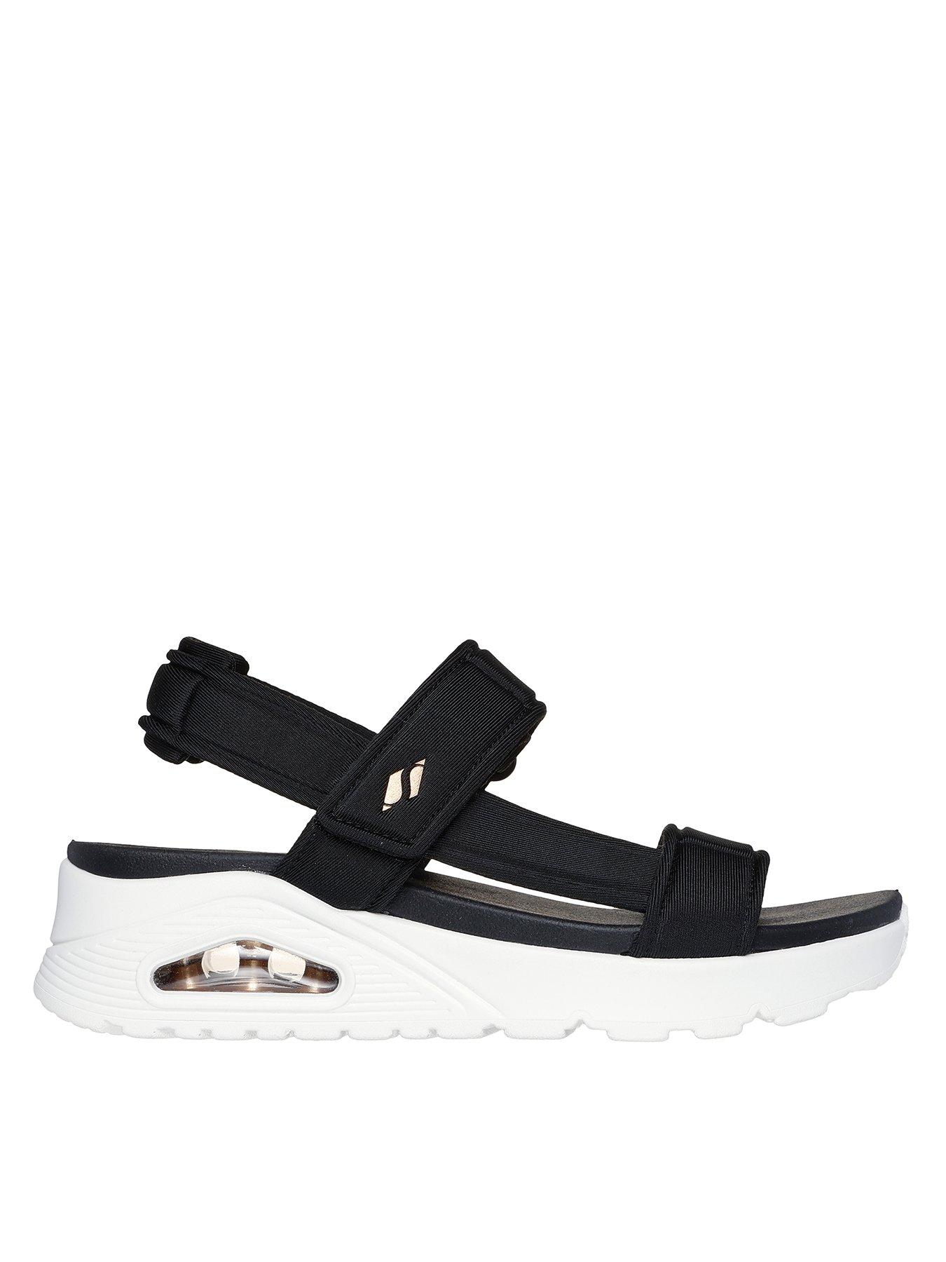 skechers-skechers-uno-t-strap-debossed-adjustable-sling-back-sandals-blackfront