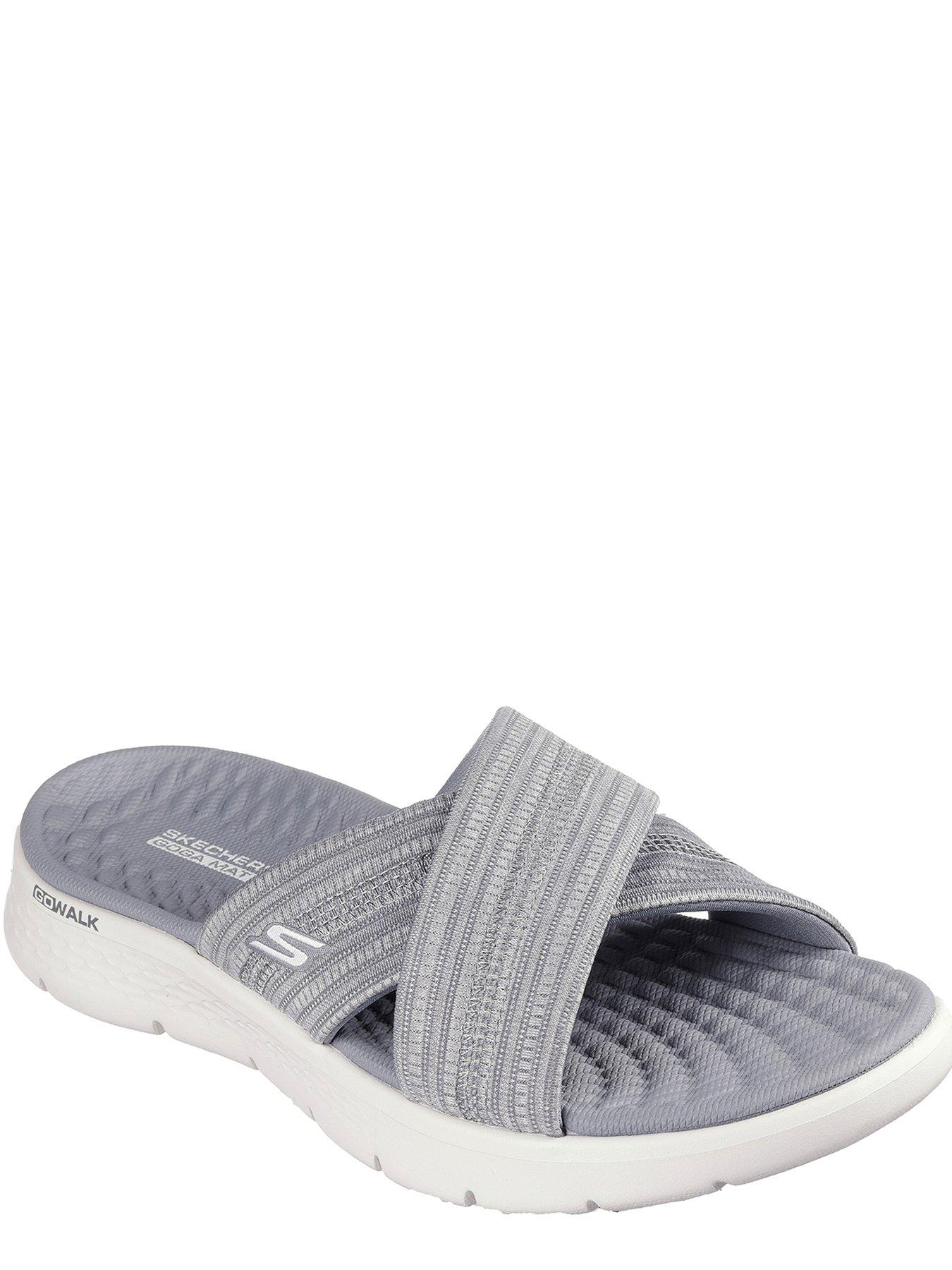 skechers-skechers-go-walk-flex-crossband-slide-grey-textilestillFront