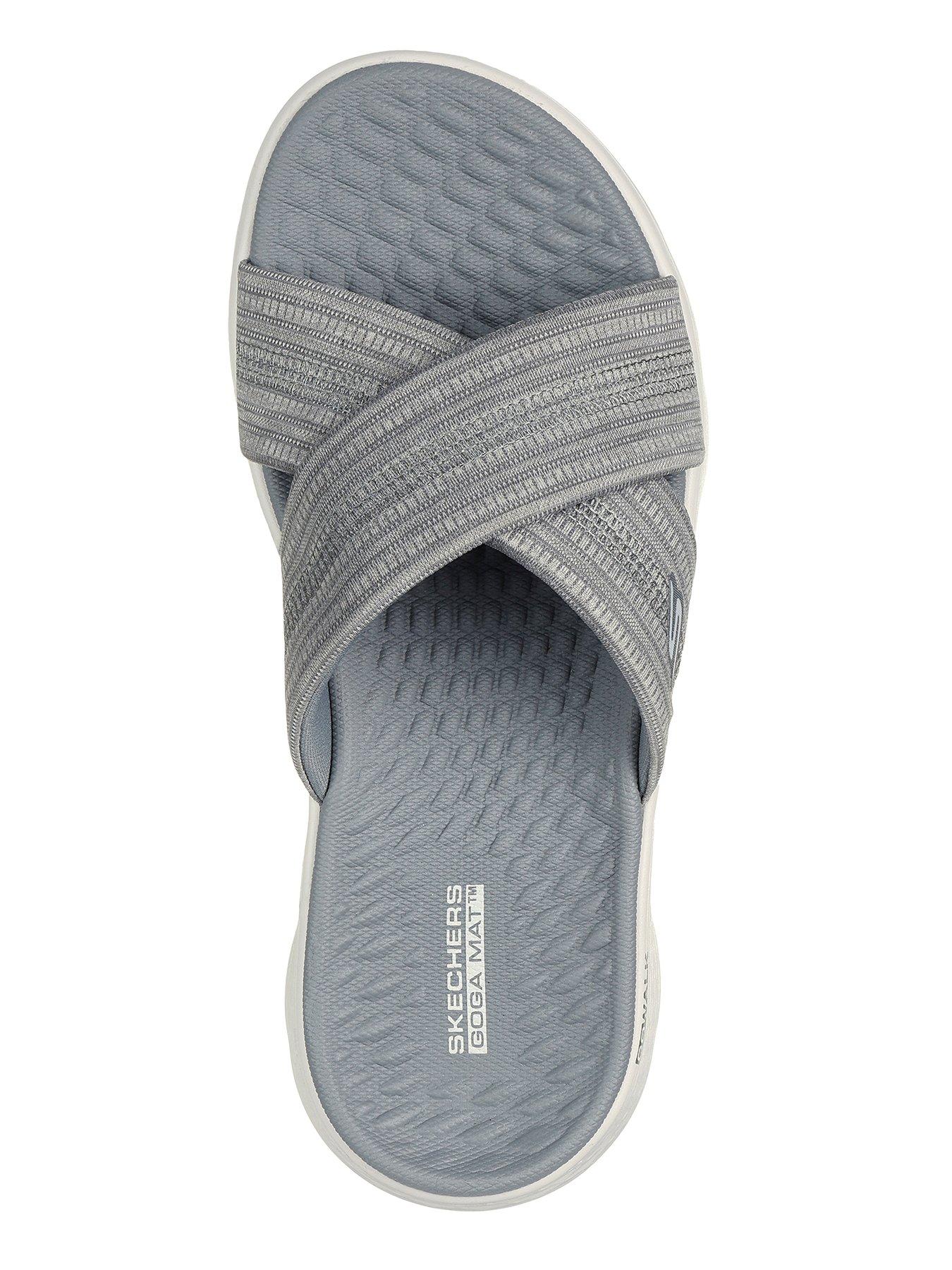 skechers-skechers-go-walk-flex-crossband-slide-grey-textileoutfit