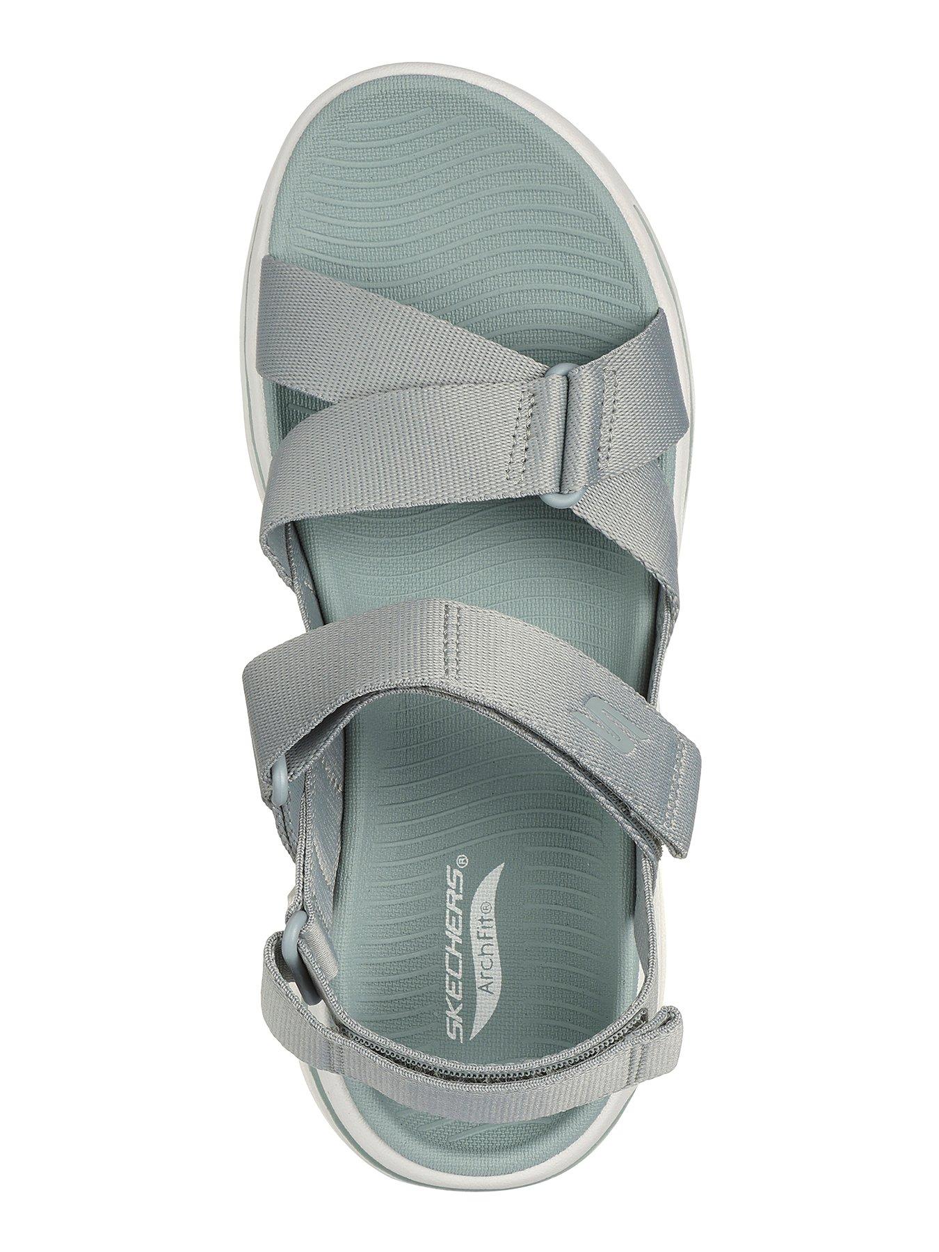 skechers-skechers-go-walk-arch-fit-satin-webbing-strap-sandal-green-textileoutfit