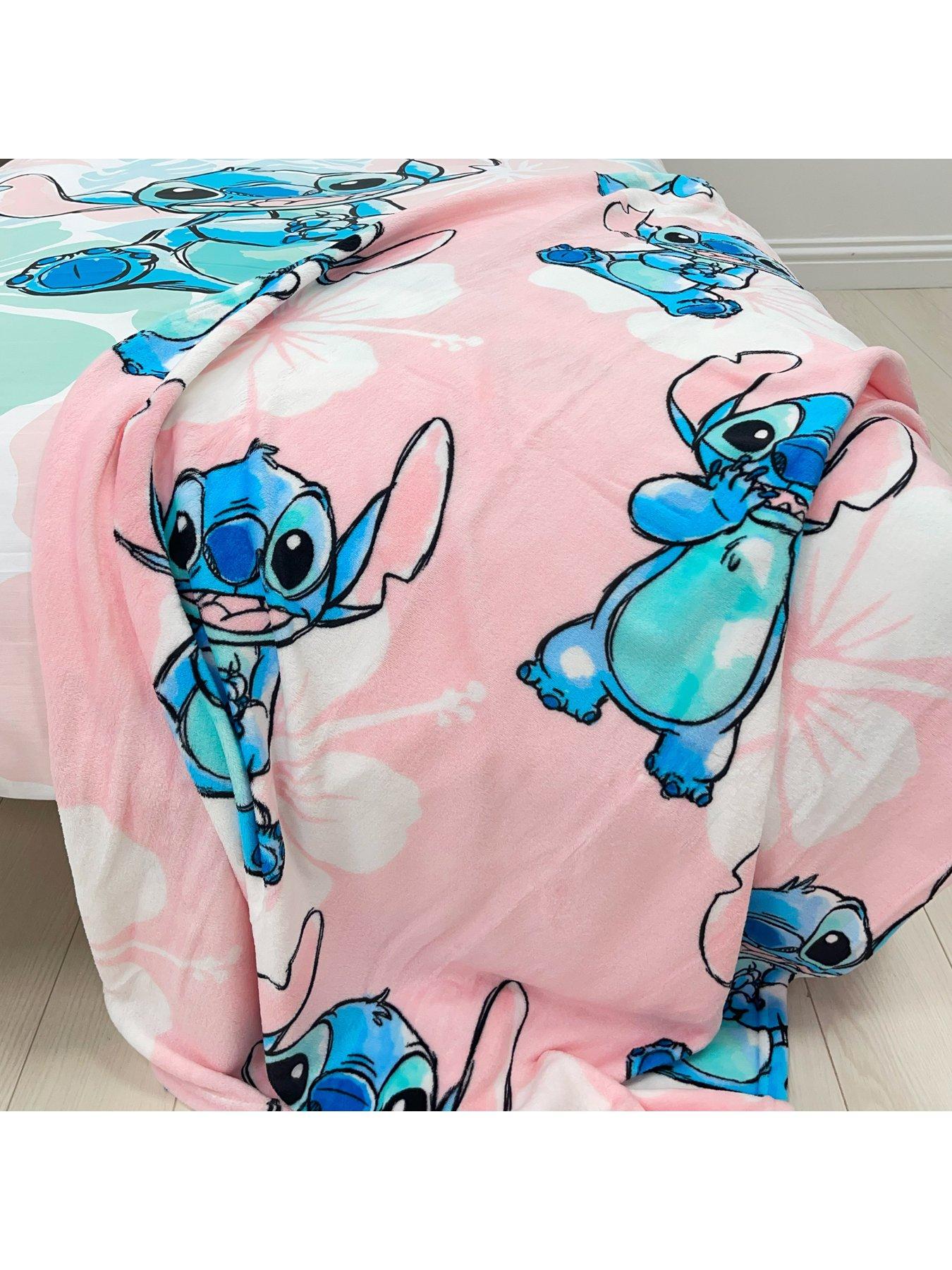 Disney Lilo Stitch Floral Garden Rotary Fleece Blanket Very
