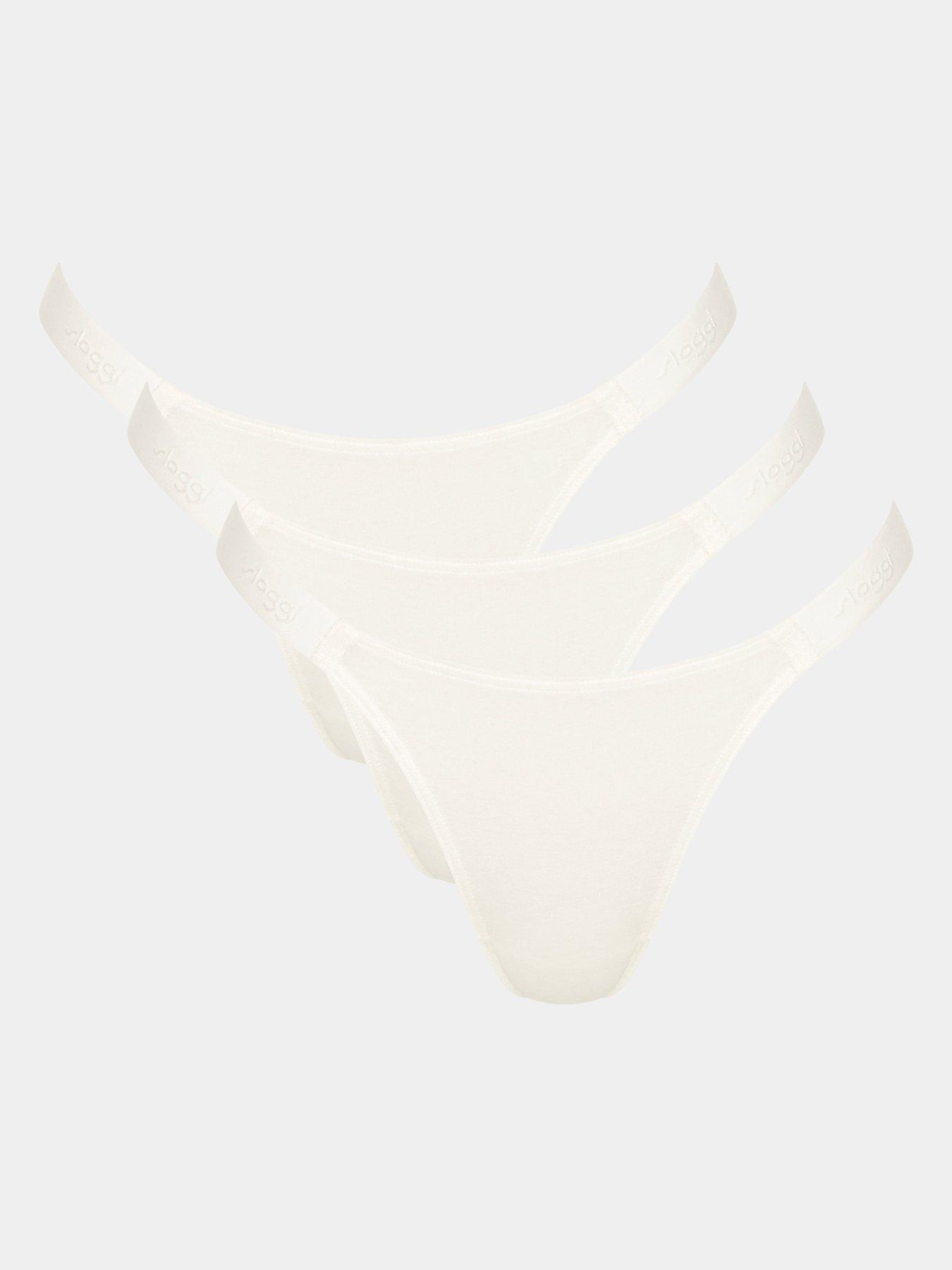 Sloggi Sloggi GO Casual Tiny Tanga 3 Pack Briefs - Silk White