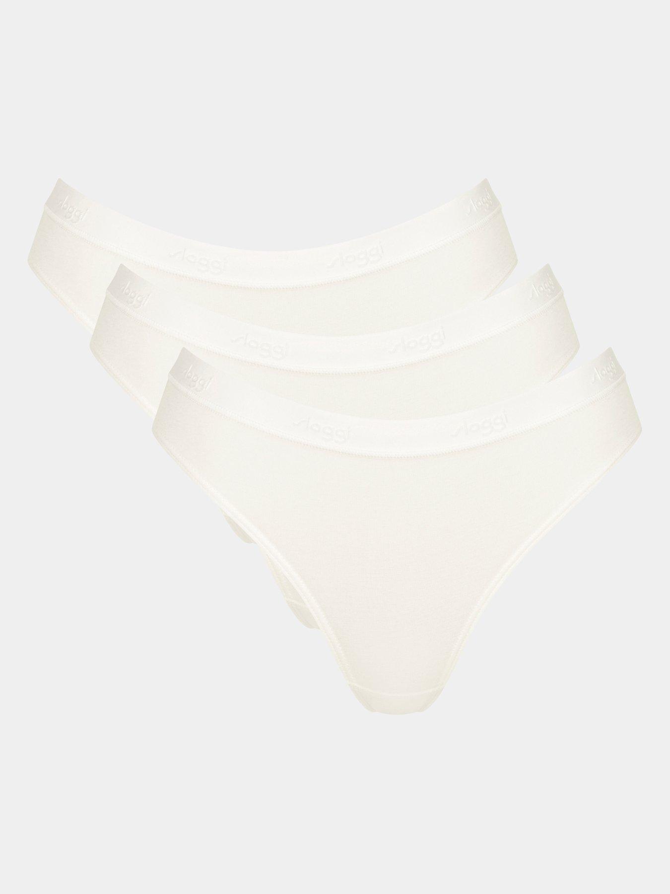Image of Sloggi Sloggi GO Casual High Leg 3 Pack Briefs - Silk White