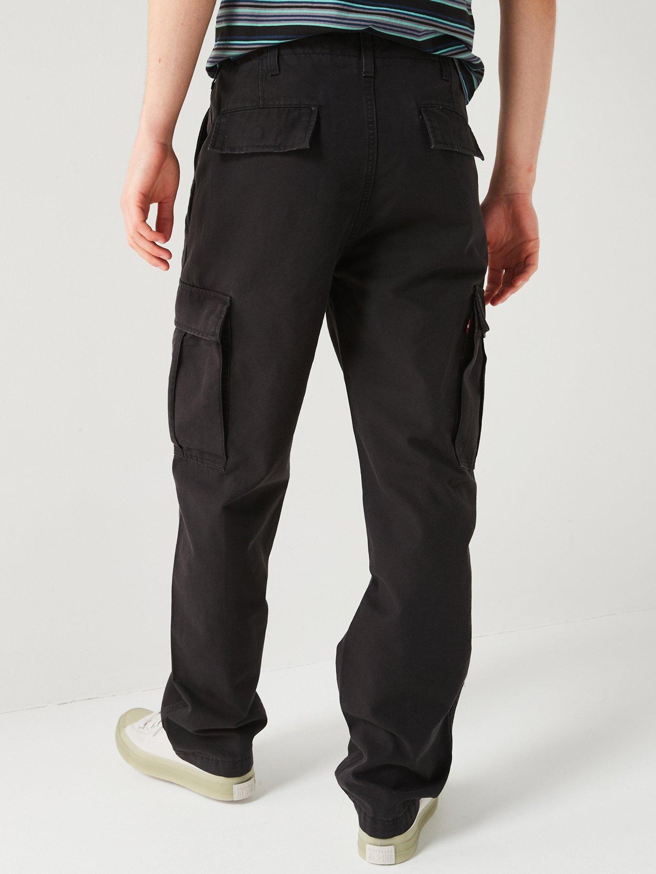 levis-xx-straight-leg-cargo-trousers-blackstillFront