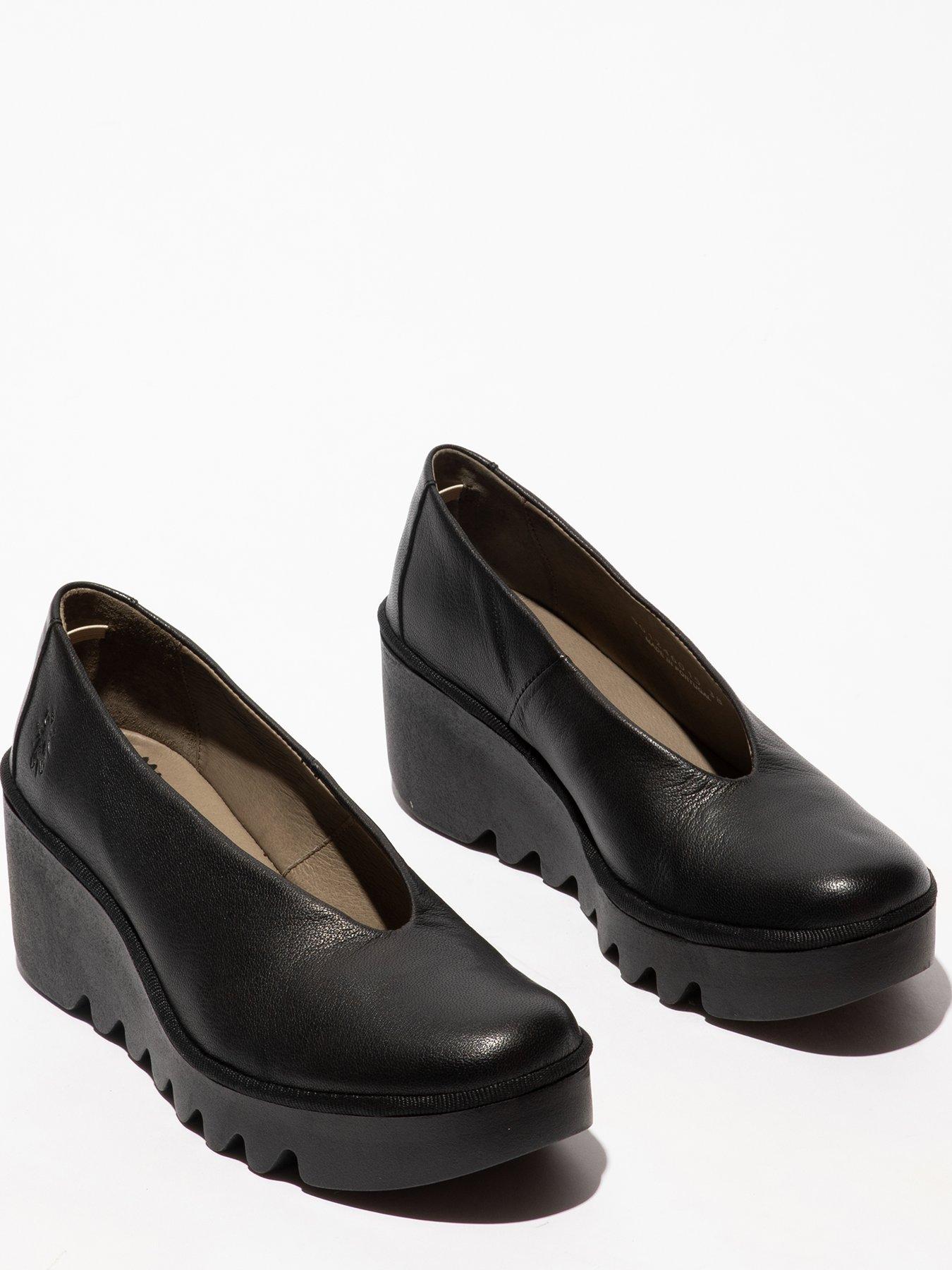 Fly London Fly London Beso Leather Wedged Shoes Black Very Ireland