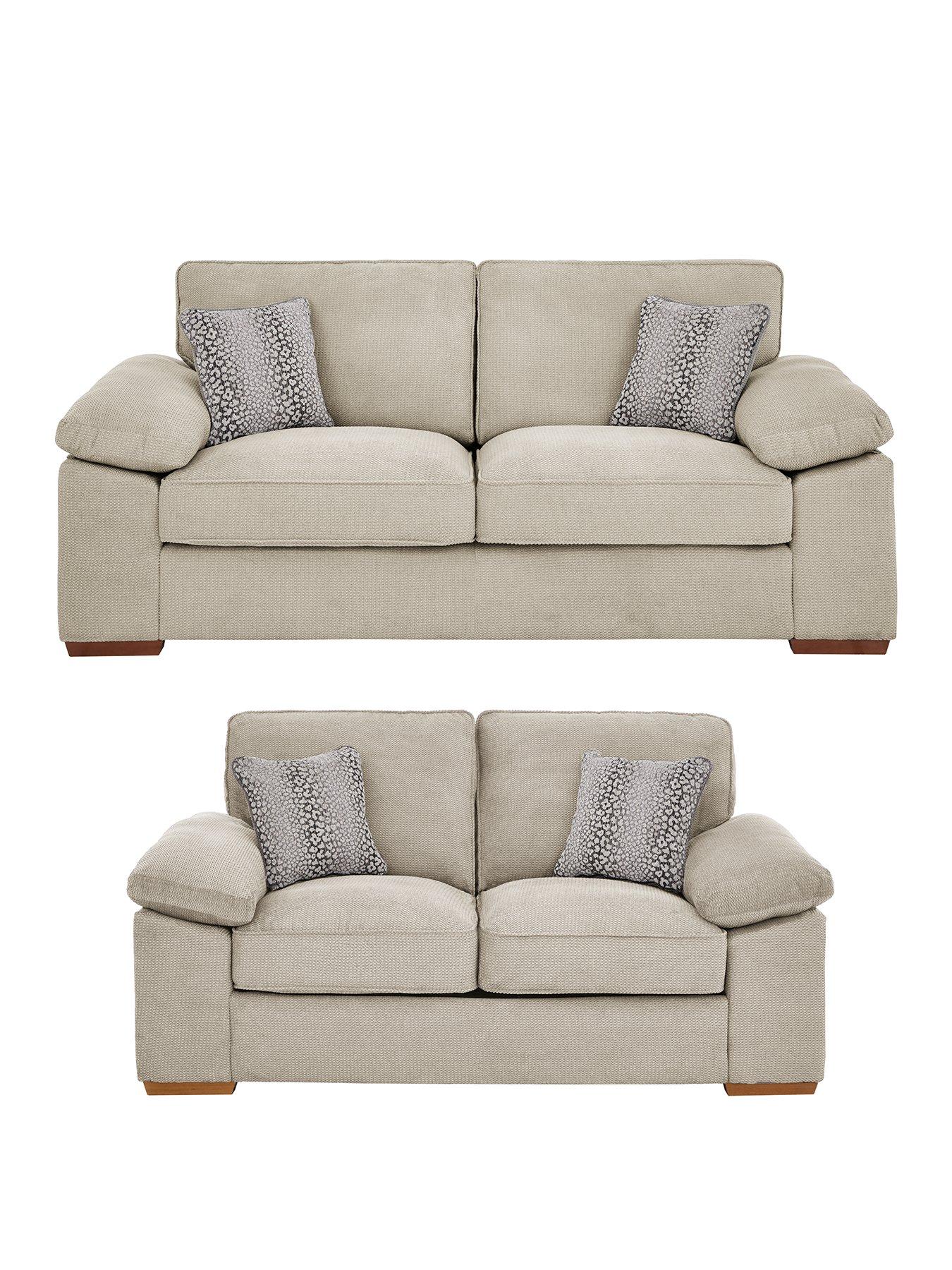 Very Home Dexter 3 Seater + 2 Seater Sofas (Buy and SAVE!) - Stone - Made to Order in the UK