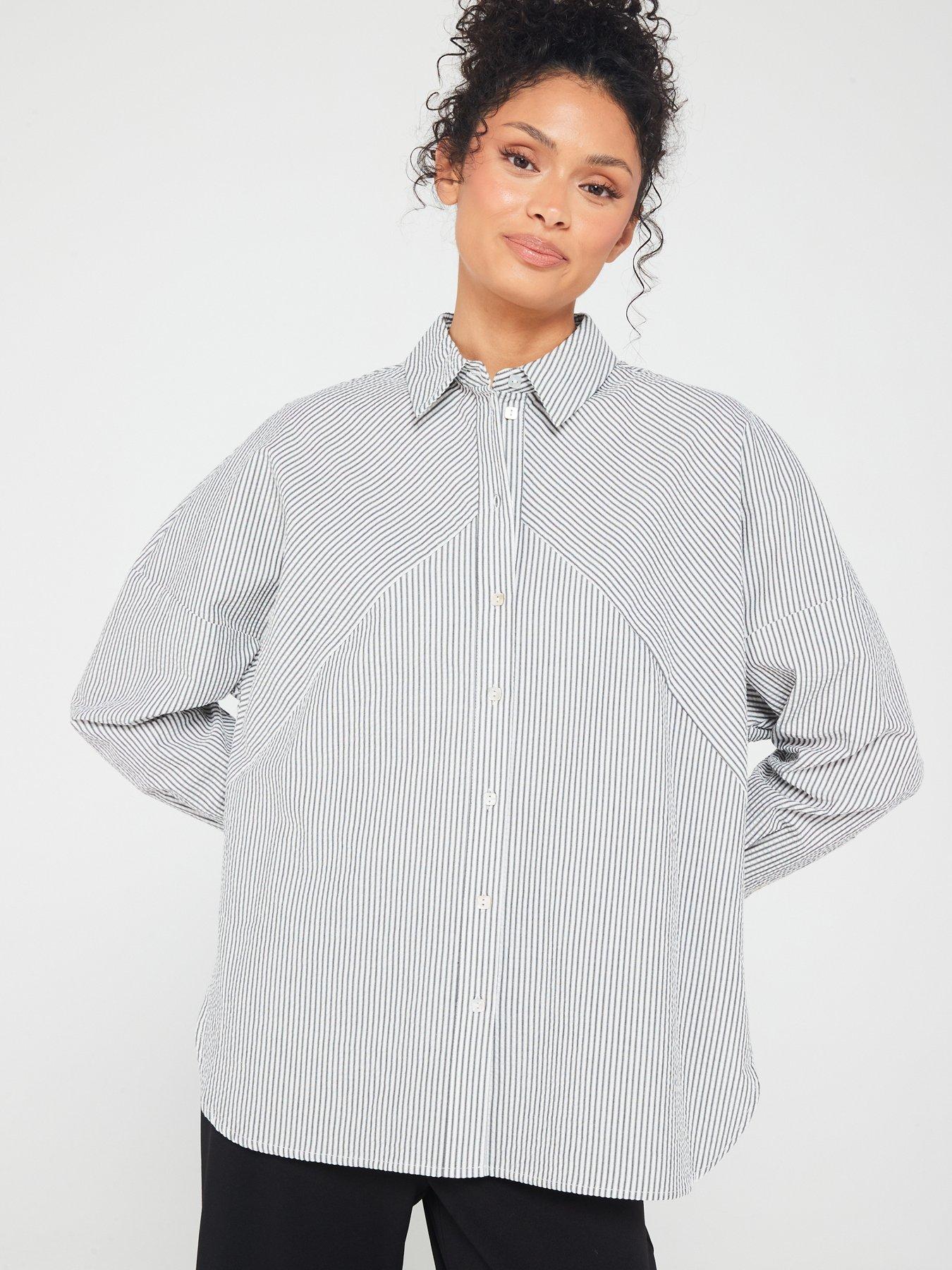 pieces-long-sleeve-shirt-bluewhitedetail