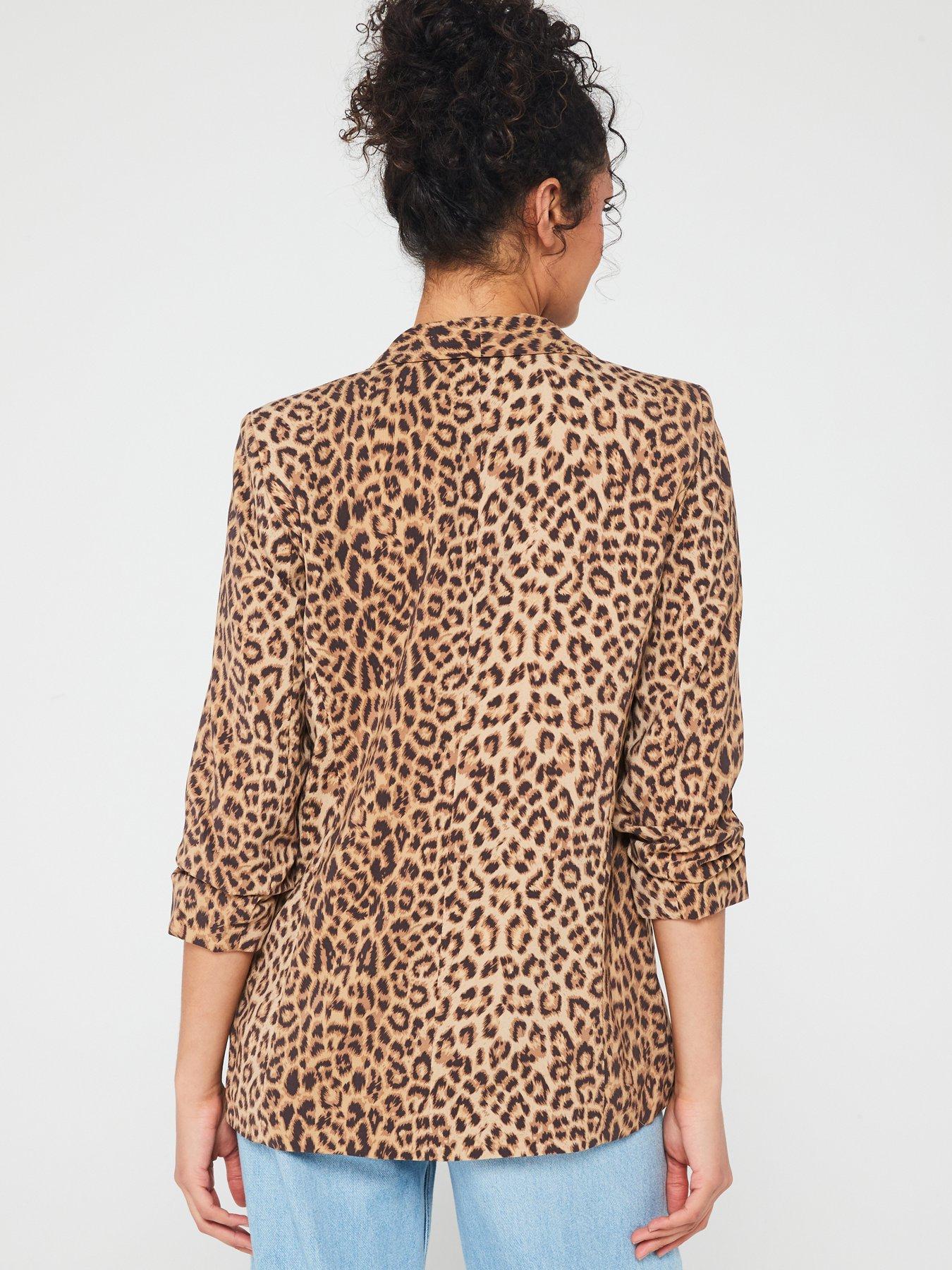 Image 2 of 4 of PIECES Leopard Print Blazer - Multi