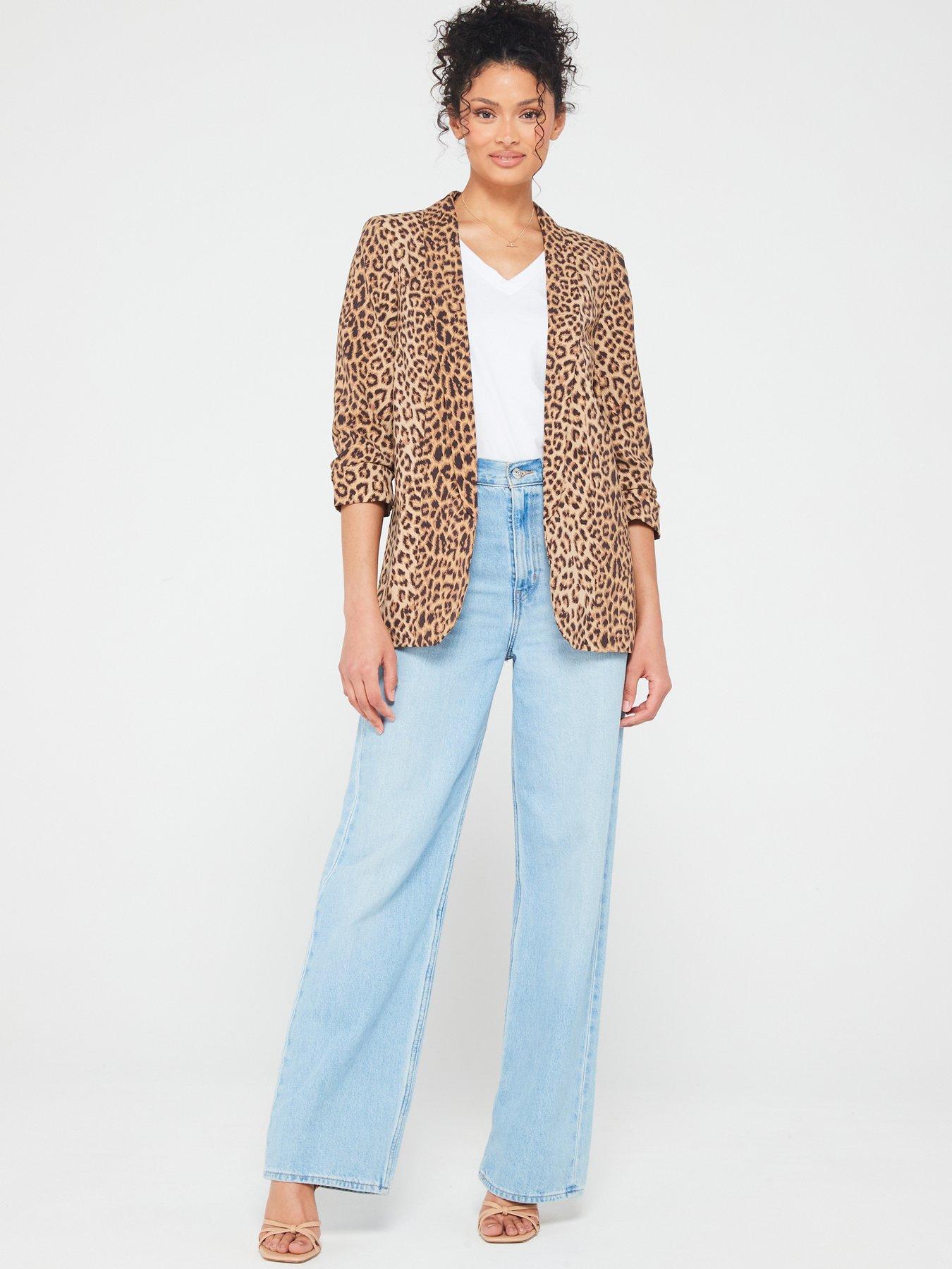 Image 3 of 4 of PIECES Leopard Print Blazer - Multi