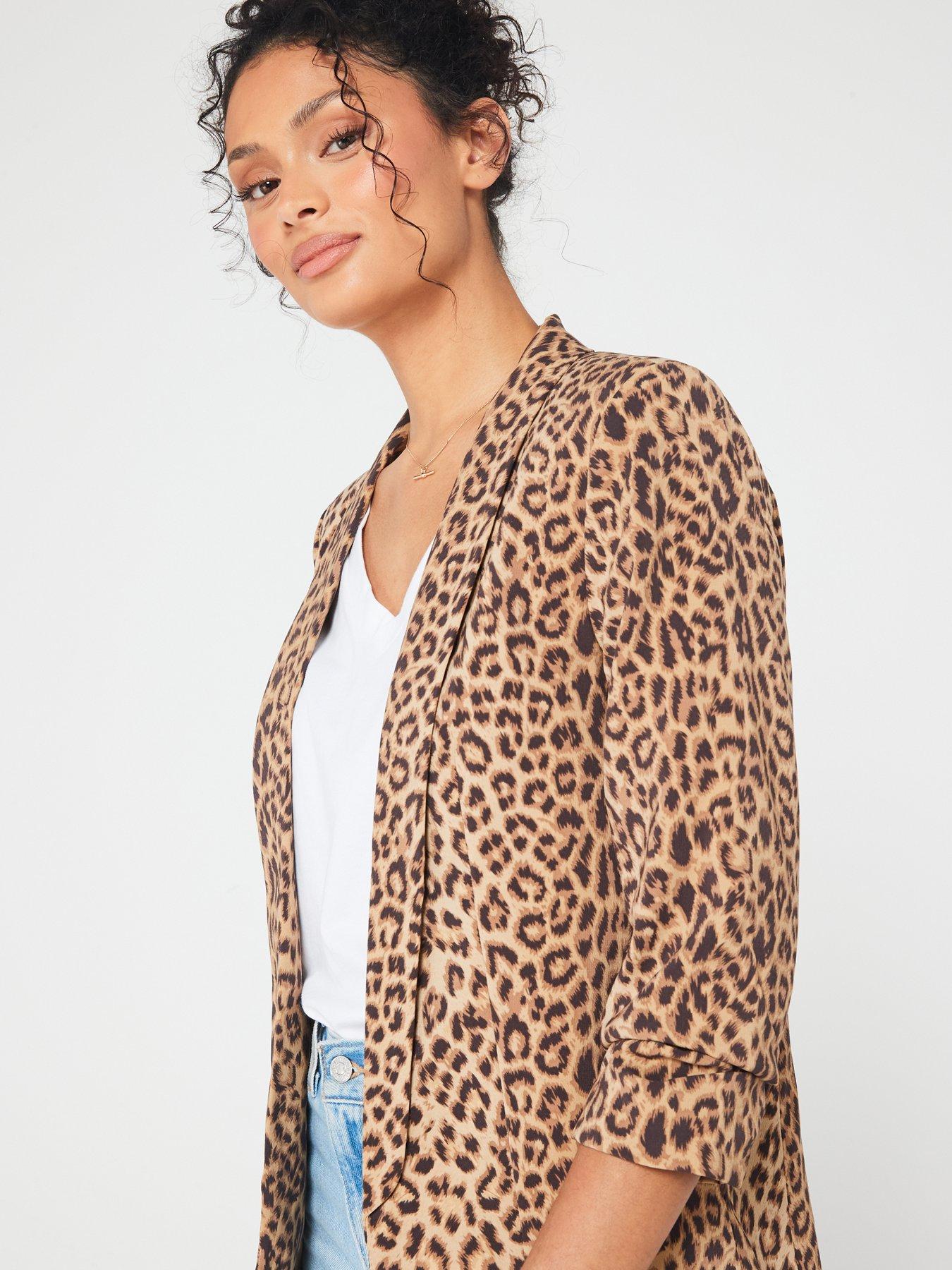 Image 4 of 4 of PIECES Leopard Print Blazer - Multi