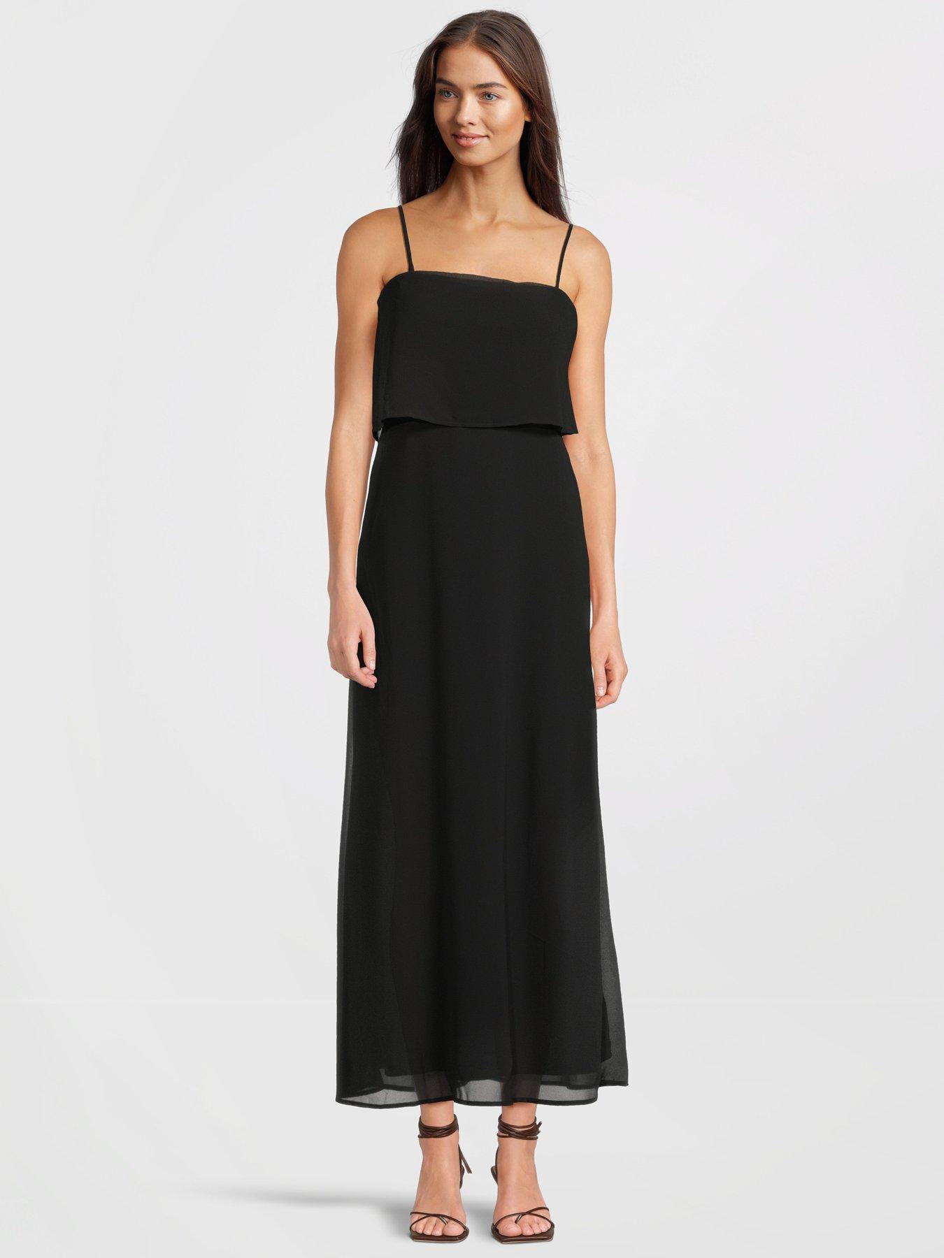 vila-bandeau-frill-dress-blackback