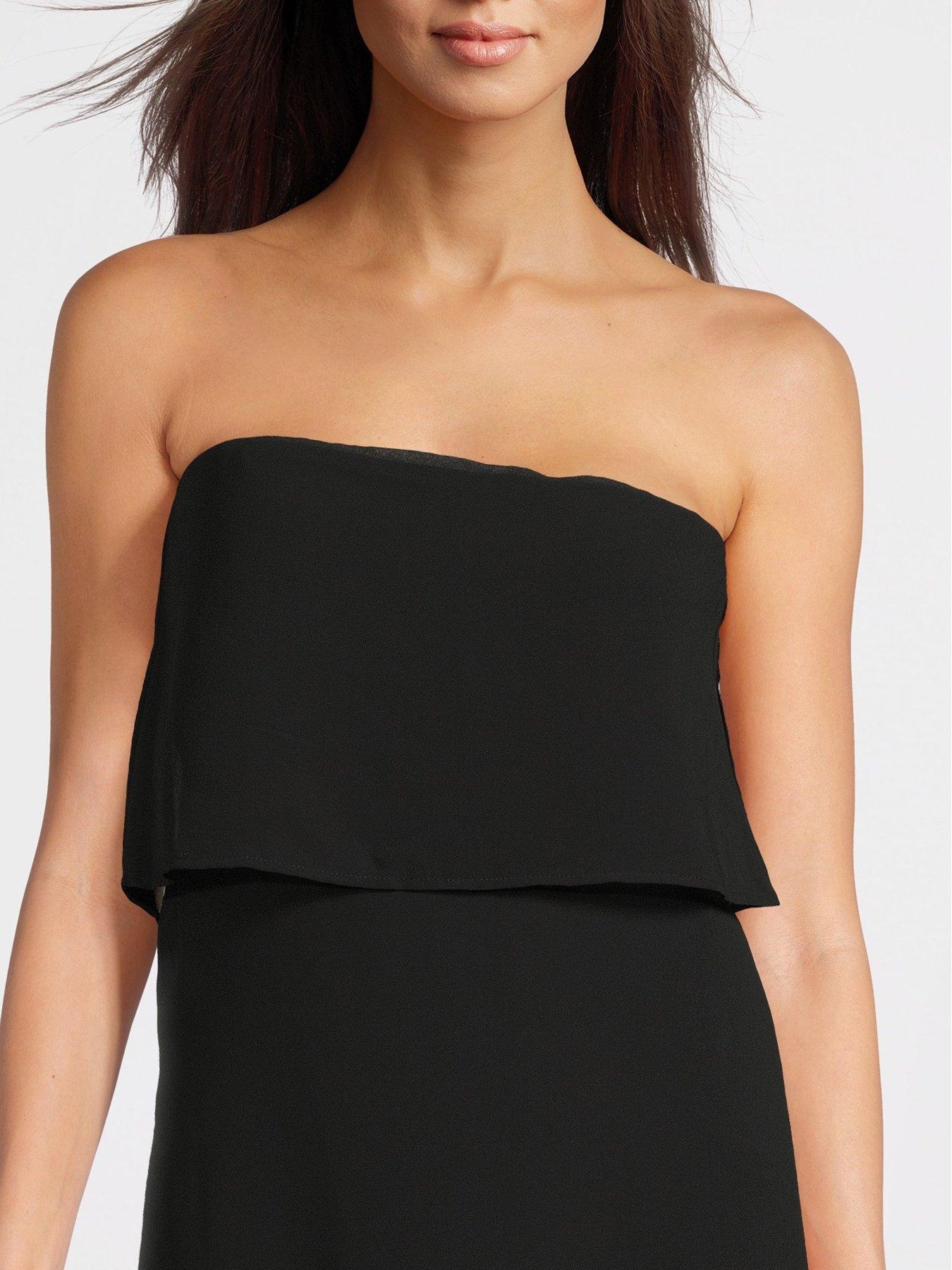 vila-bandeau-frill-dress-blackoutfit