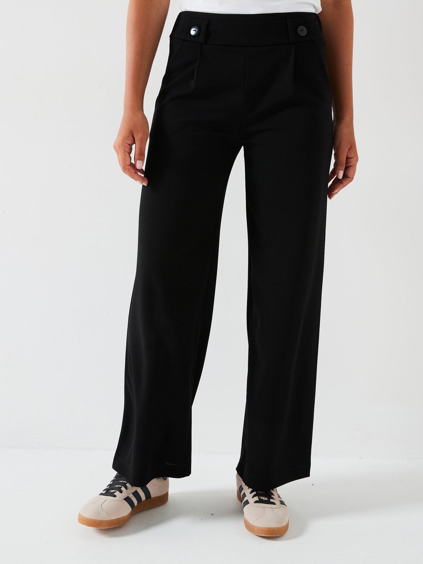 jdy-tailored-button-detail-trouser-black