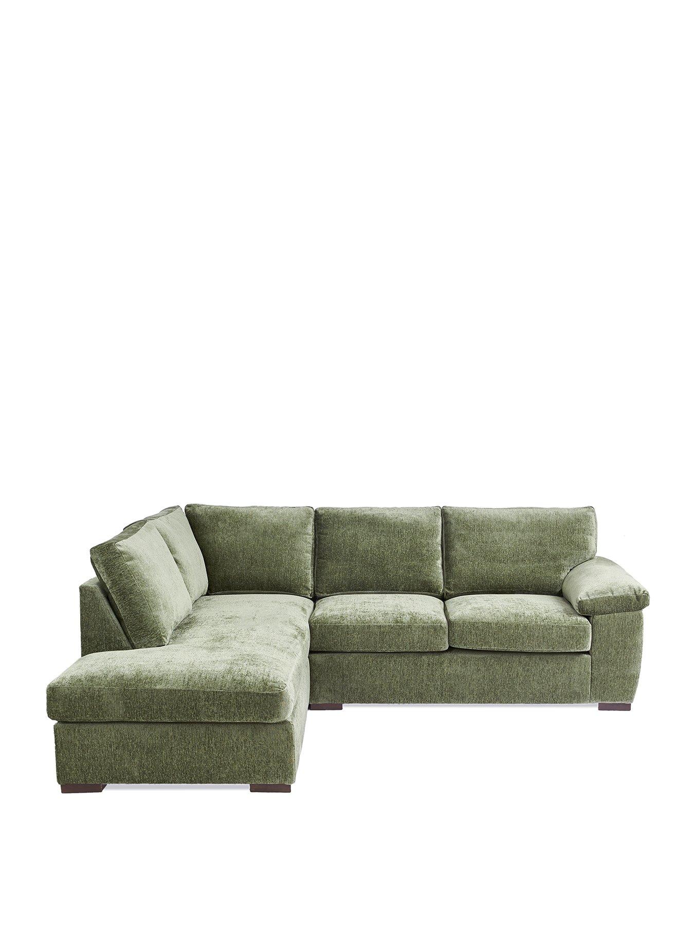 Image 2 of 7 of Very Home Salerno Standard Back&nbsp;Fabric Left Hand Corner Chaise Sofa -&nbsp;Green&nbsp;- FSC&reg; Certified