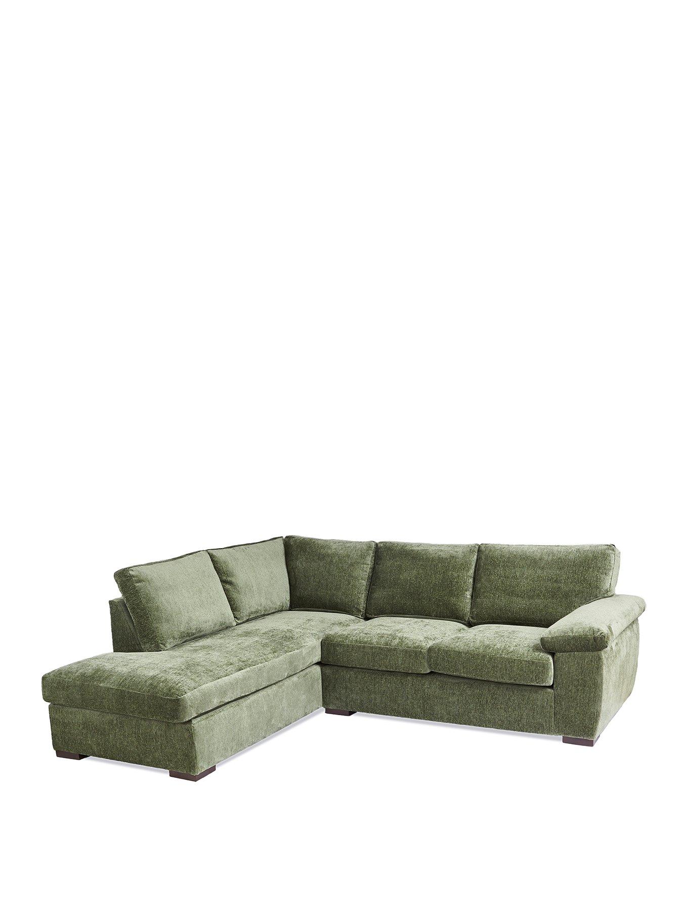 Image 3 of 7 of Very Home Salerno Standard Back&nbsp;Fabric Left Hand Corner Chaise Sofa -&nbsp;Green&nbsp;- FSC&reg; Certified