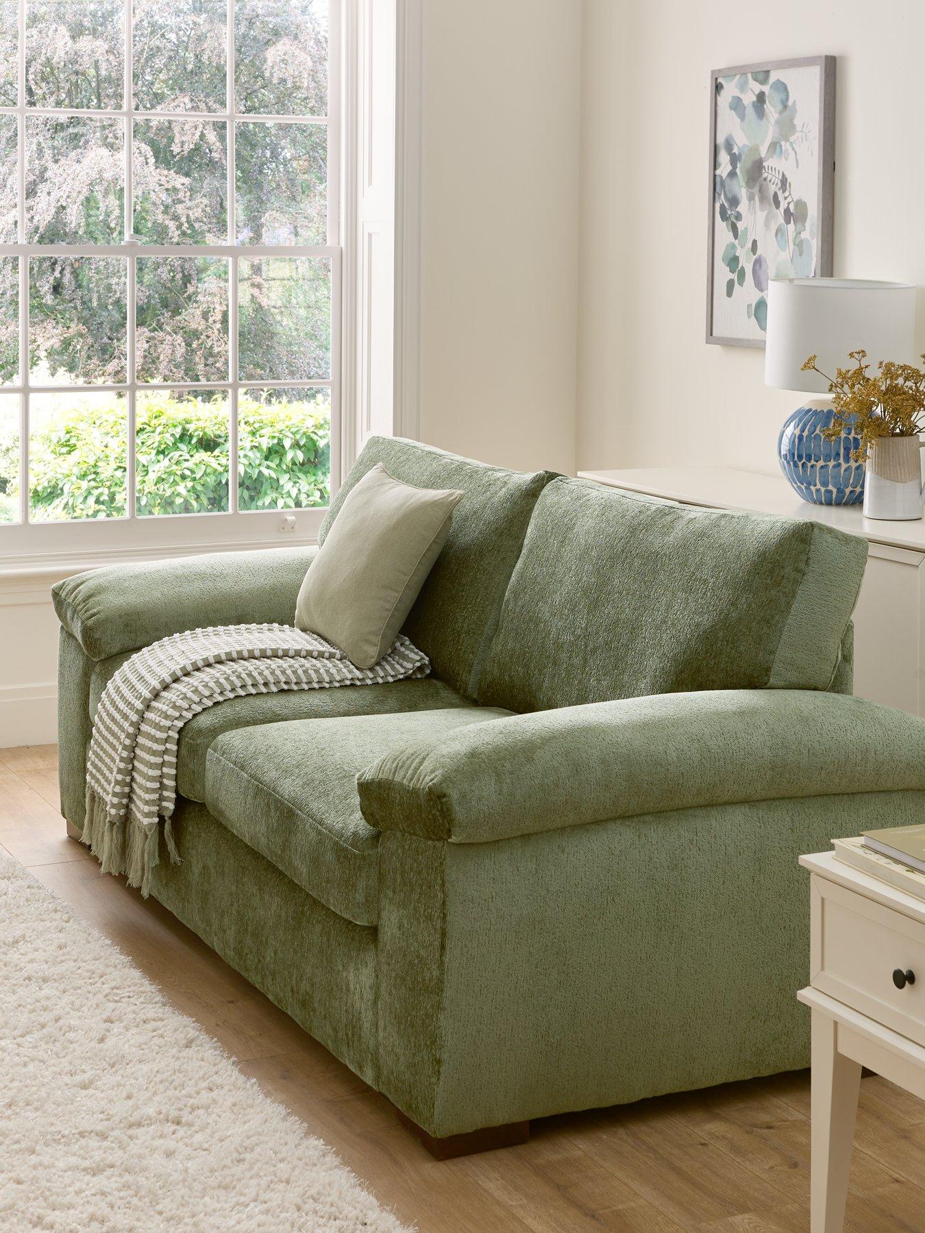 The Very Collection Salerno Standard 2 Seater Fabric Sofa - Green - FSC® Certified