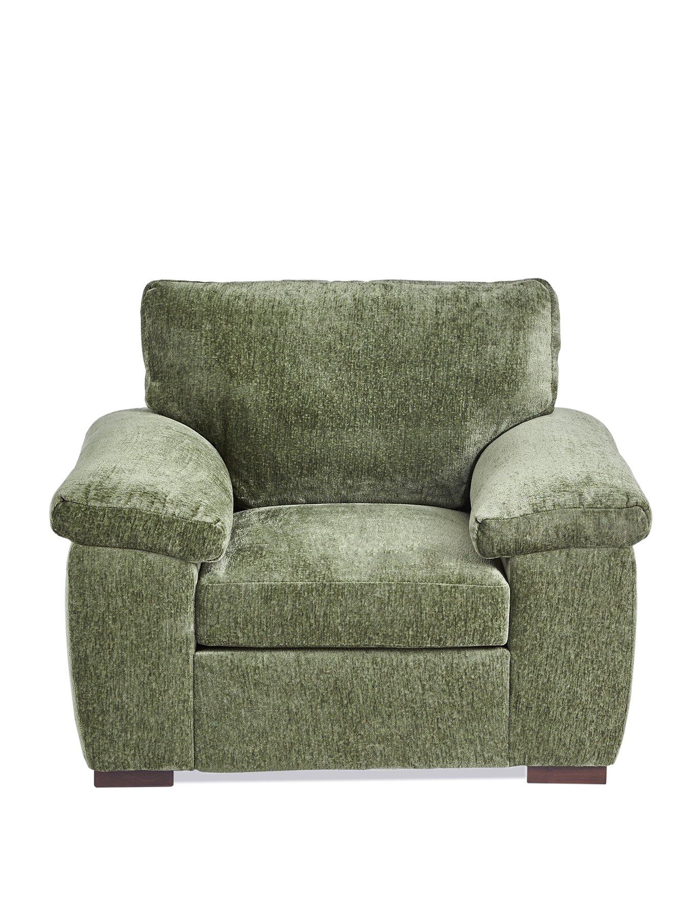 Image 2 of 7 of The Very Collection Salerno Standard Back Fabric Armchair - Olive Green - FSC&reg; Certified