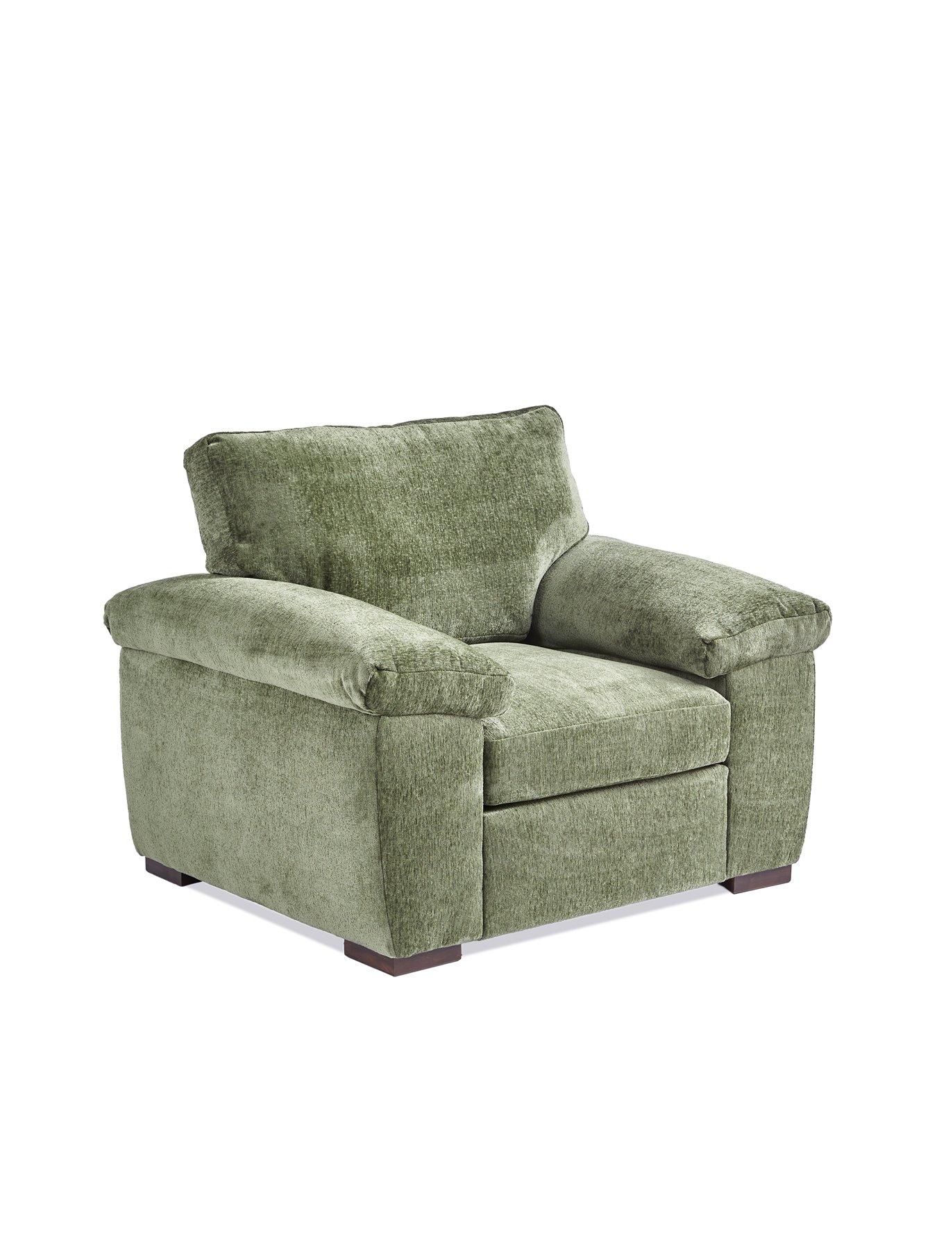 Image 3 of 7 of The Very Collection Salerno Standard Back Fabric Armchair - Olive Green - FSC&reg; Certified