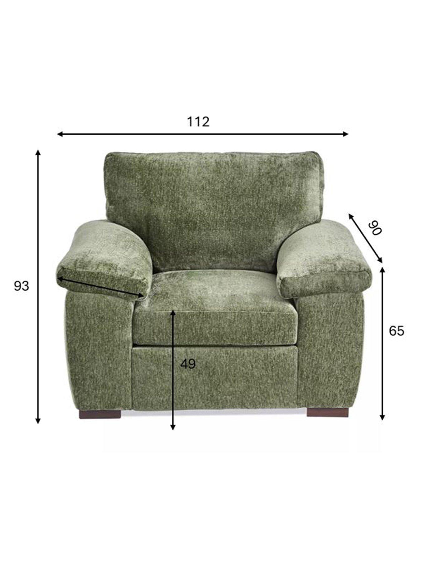 Image 6 of 7 of The Very Collection Salerno Standard Back Fabric Armchair - Olive Green - FSC&reg; Certified