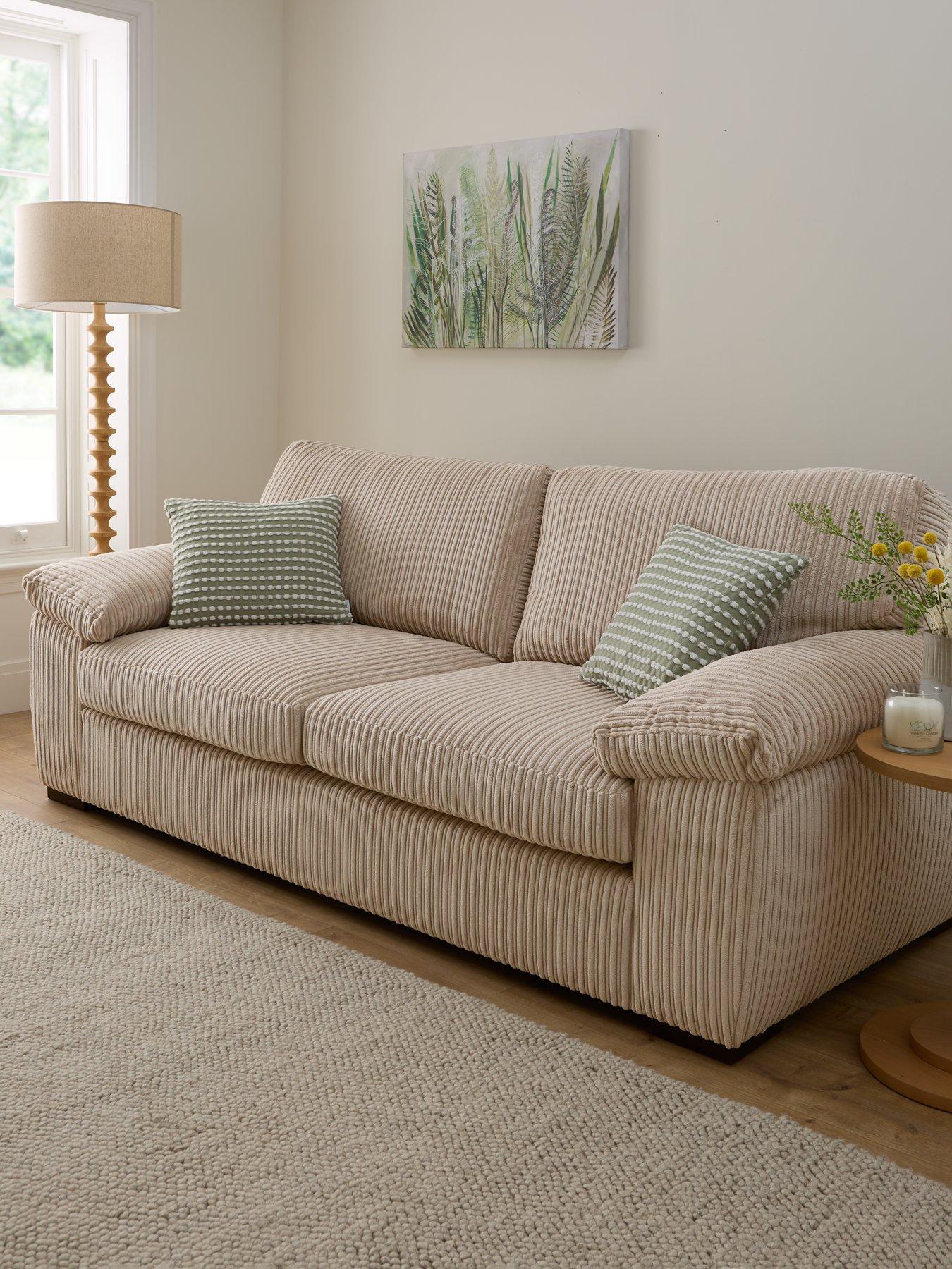 undefined Amalfi Standard Back 2 Seater Fabric Sofa - Cream - FSC® Certified