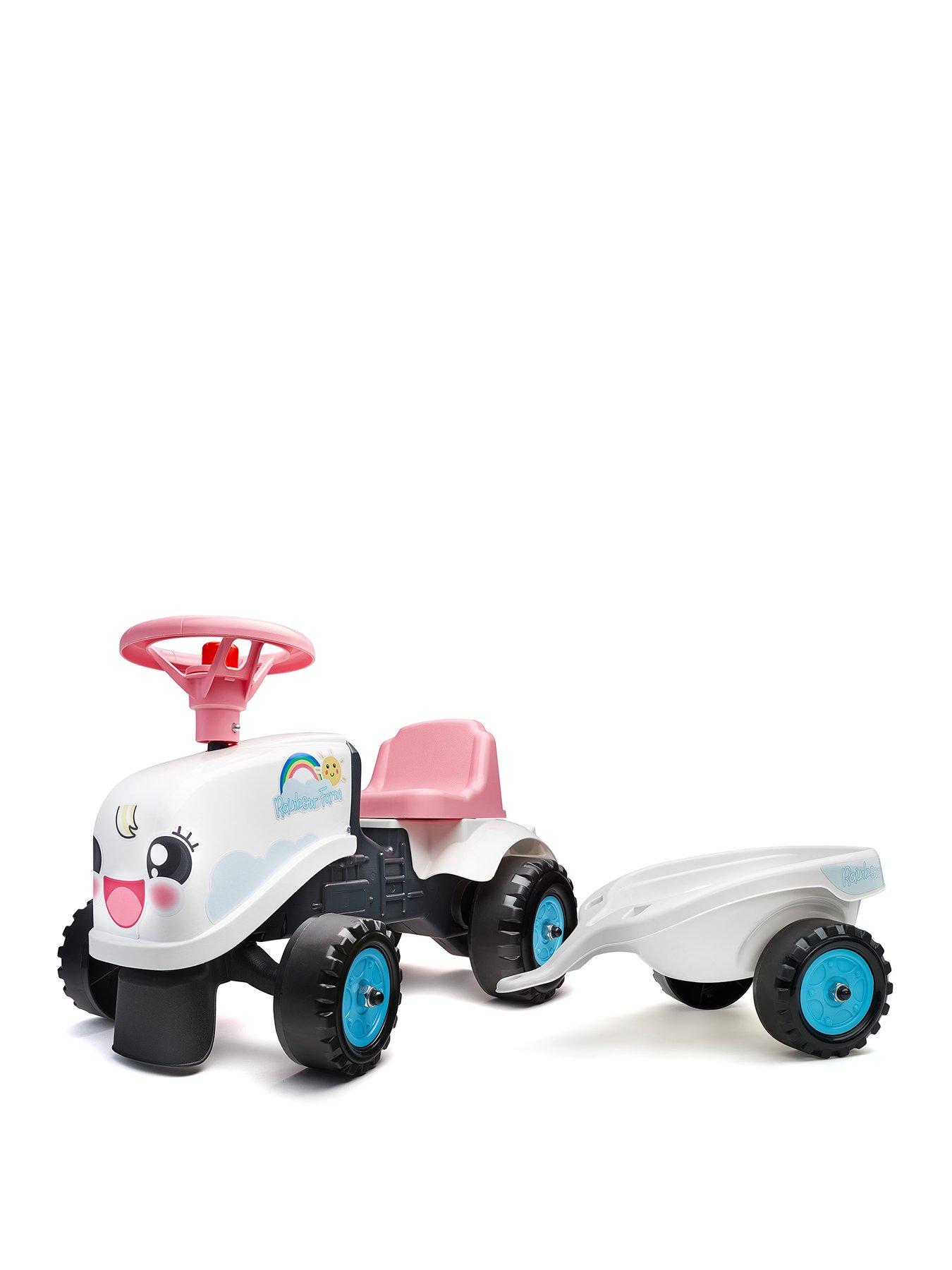 Image 1 of 7 of Rainbow Farm Ride-On Tractor with Trailer