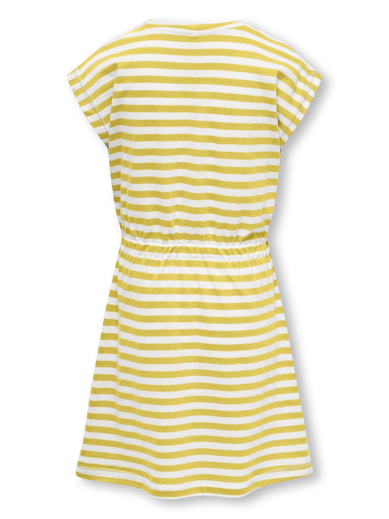 only-kids-girls-stripe-drawstring-dress-yellowback