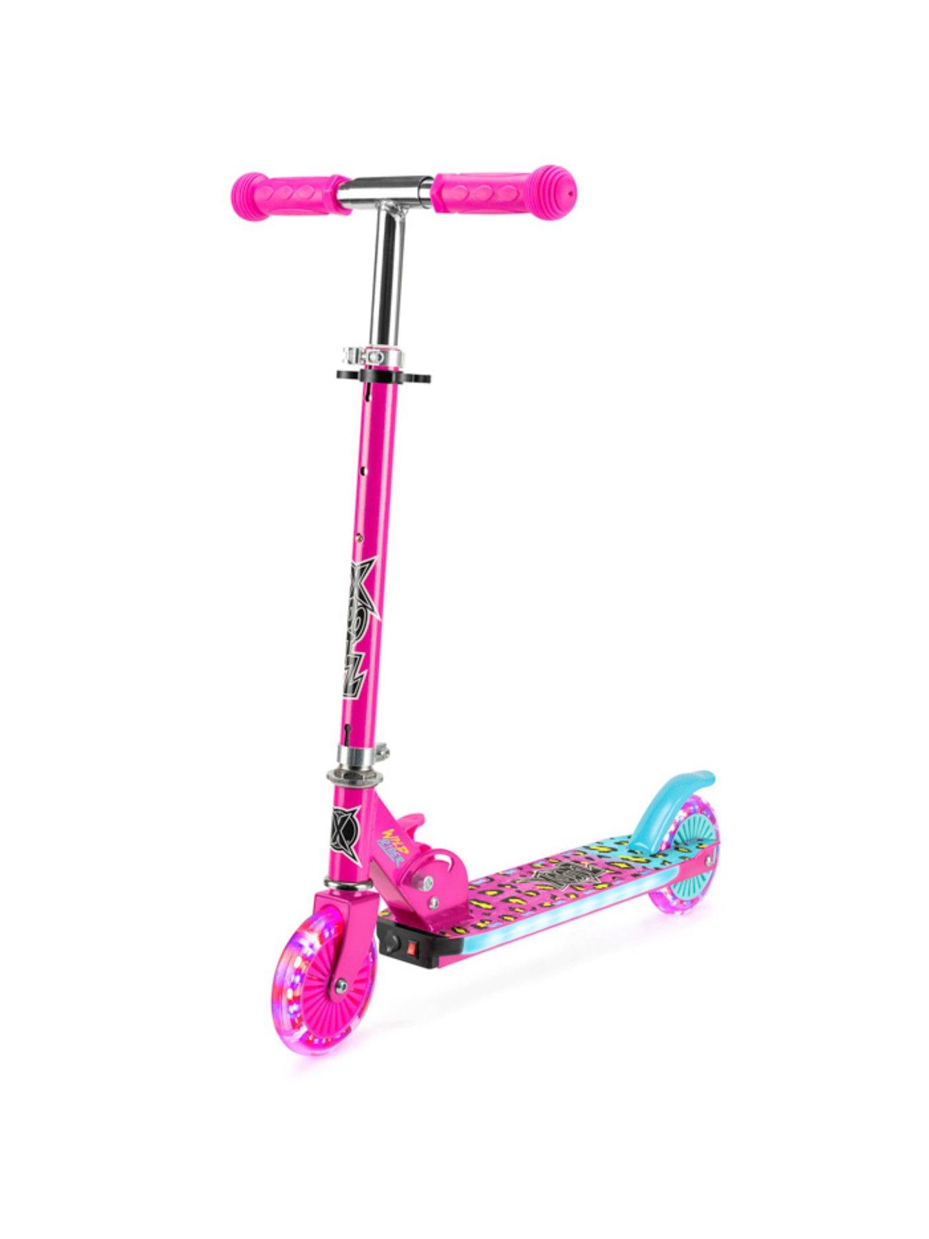 xootz-wild-rider-led-scooter-pink-leopardstillFront