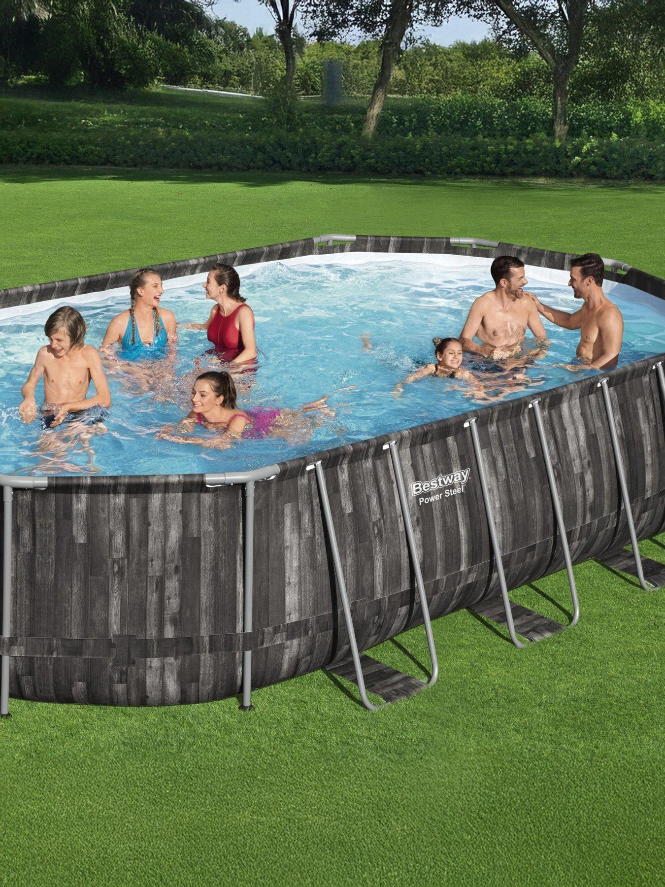 bestway-20ft-x-12ftnbsppower-steel-oval-pool-set-filter-pump-ladder-with-pool-cover