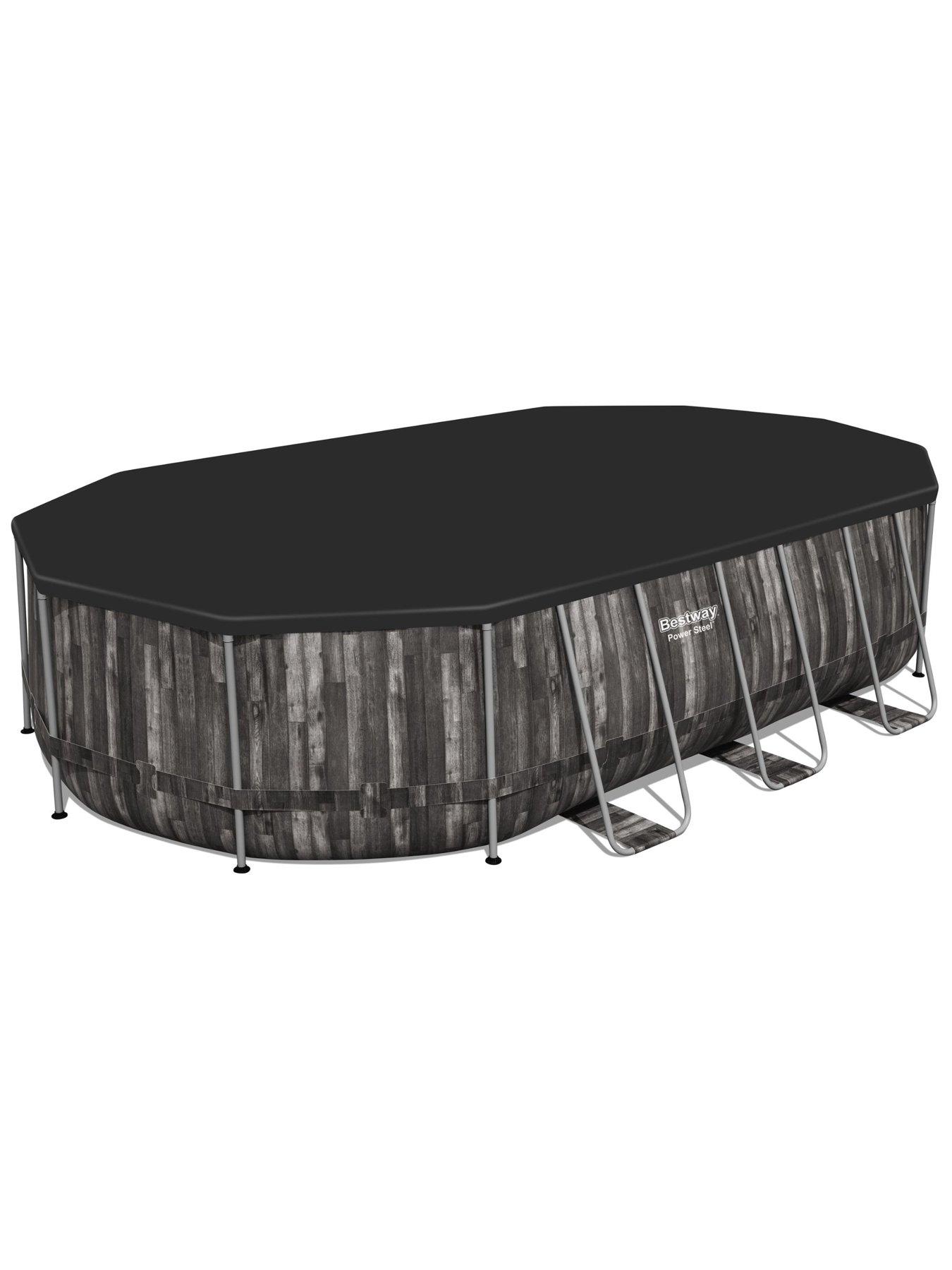Image 4 of 7 of Bestway 20ft x 12ft&nbsp;Power Steel Oval Pool Set, Filter Pump, Ladder with Pool Cover