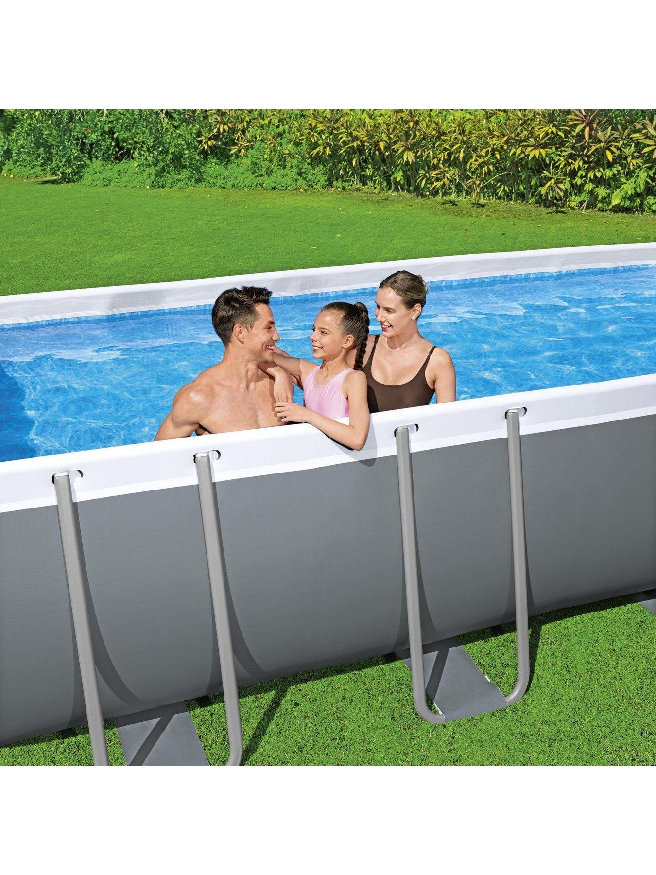 Image 3 of 7 of Bestway 18ft&nbsp;x 9ft Power Steel Frame Pool Set, Filter Pump, Ladder with Pool Cover