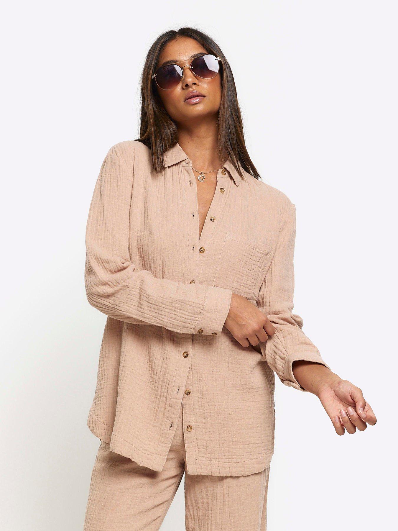 river-island-textured-cotton-shirt-beige