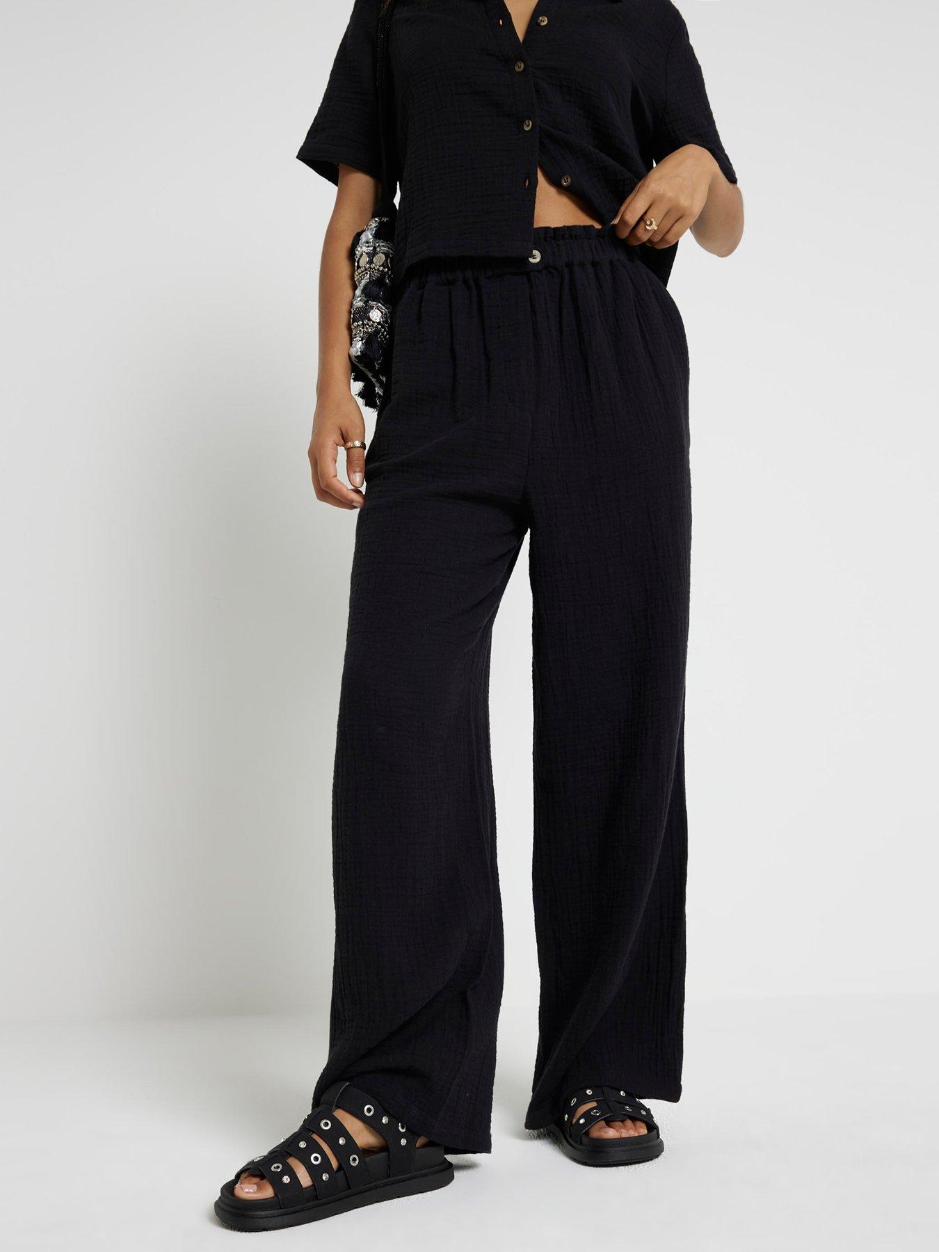 ri-petite-petite-textured-cotton-trouser-black