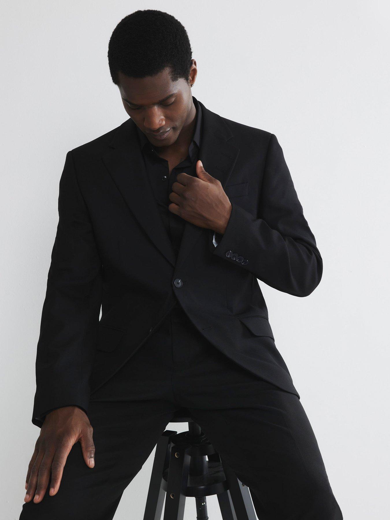 Image of River Island River Island Plain Single Breasted Slim Suit Jacket - Black