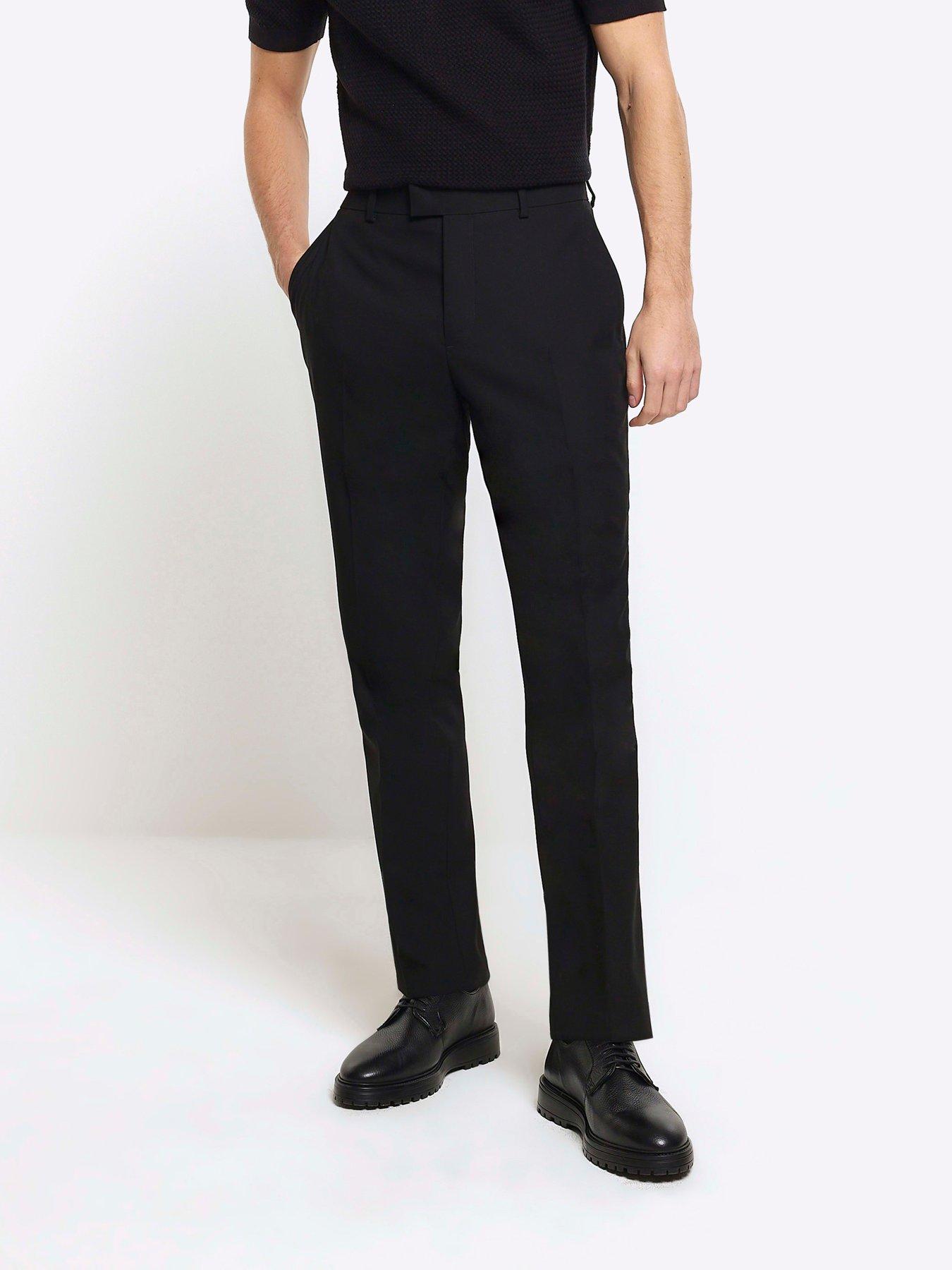 undefined River Island Plain Slim Suit Trousers - Black