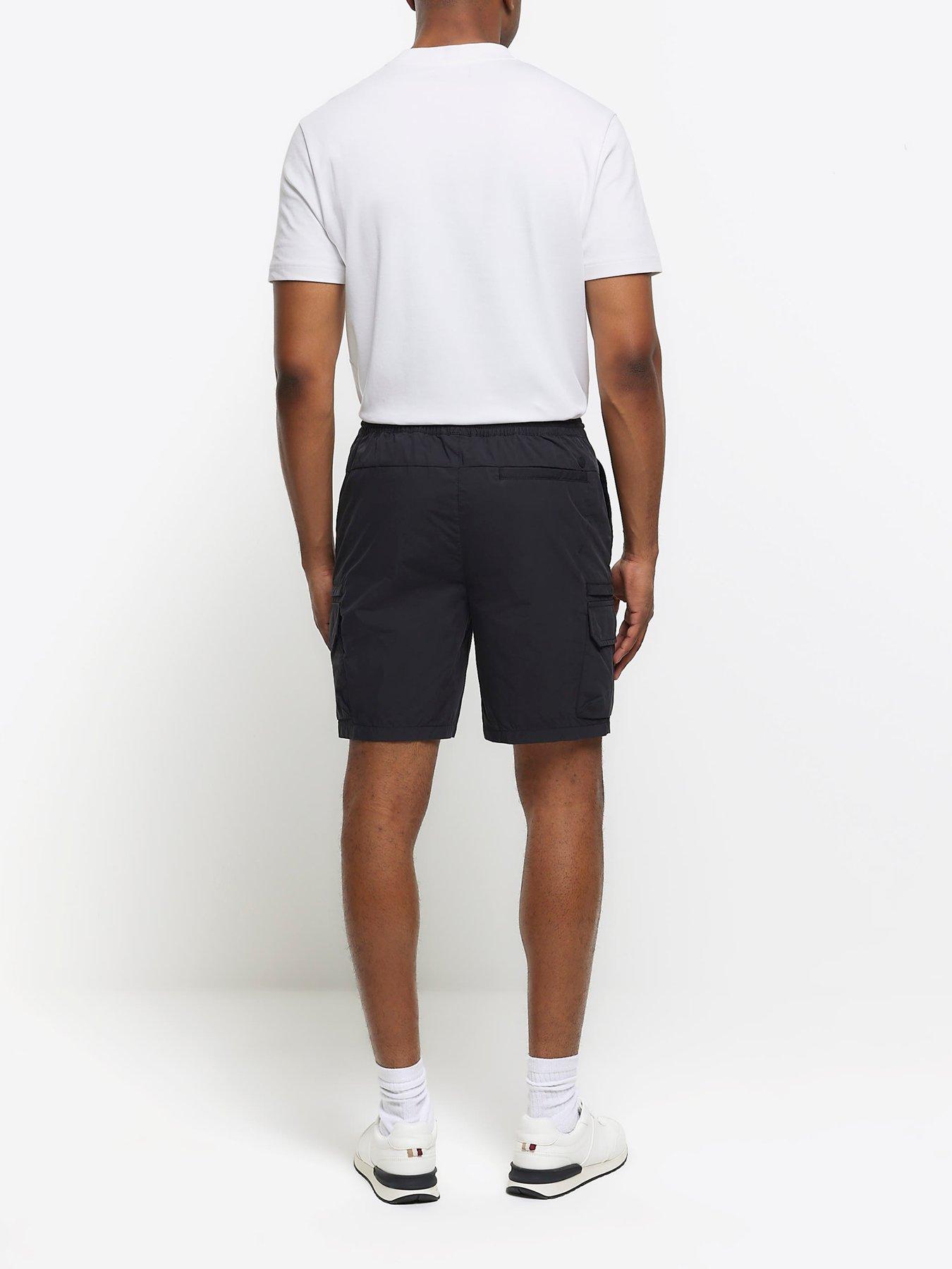 river-island-cargo-short-blackstillFront