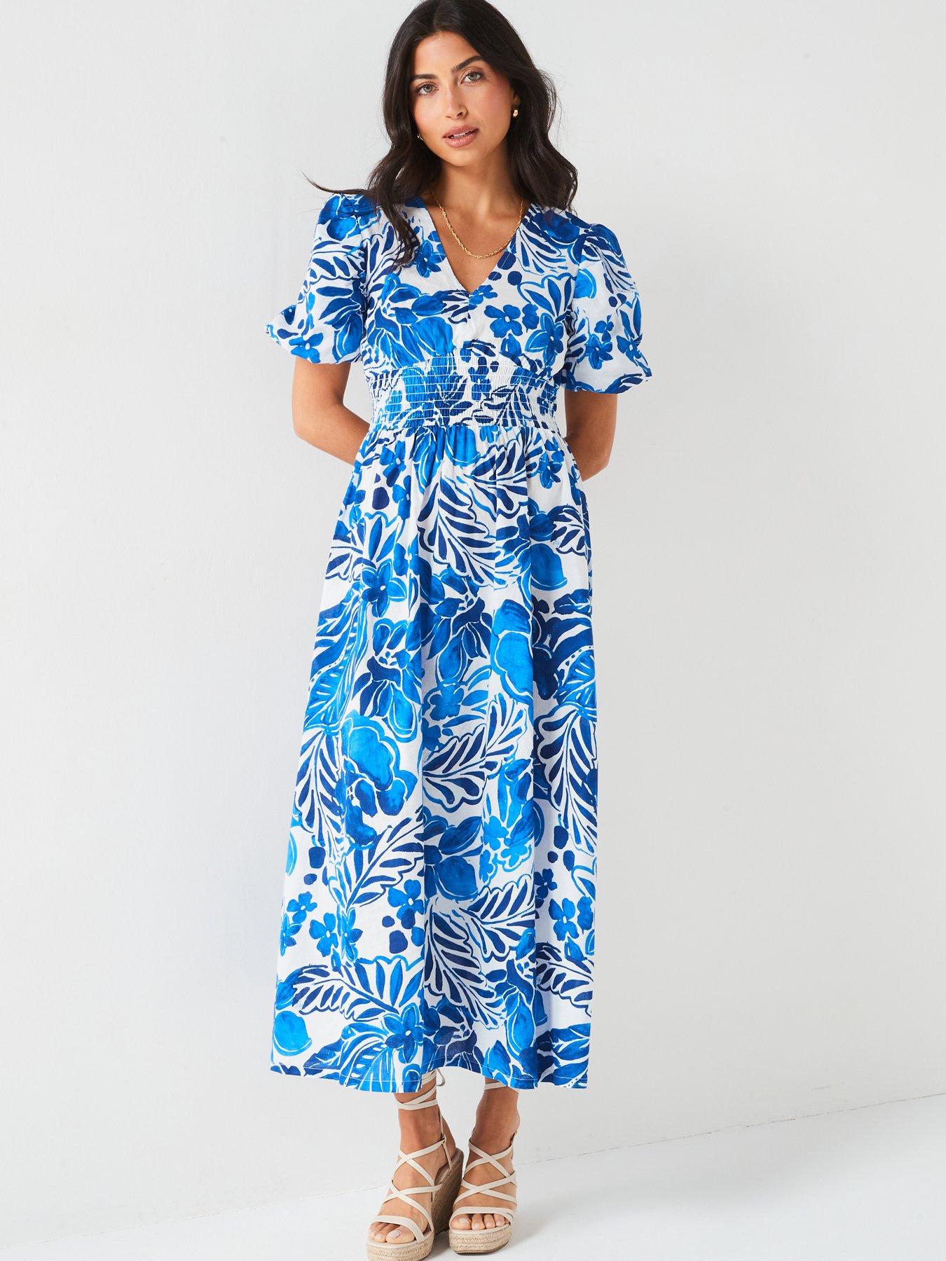 v-by-very-floral-printed-cotton-midi-dress-blueback