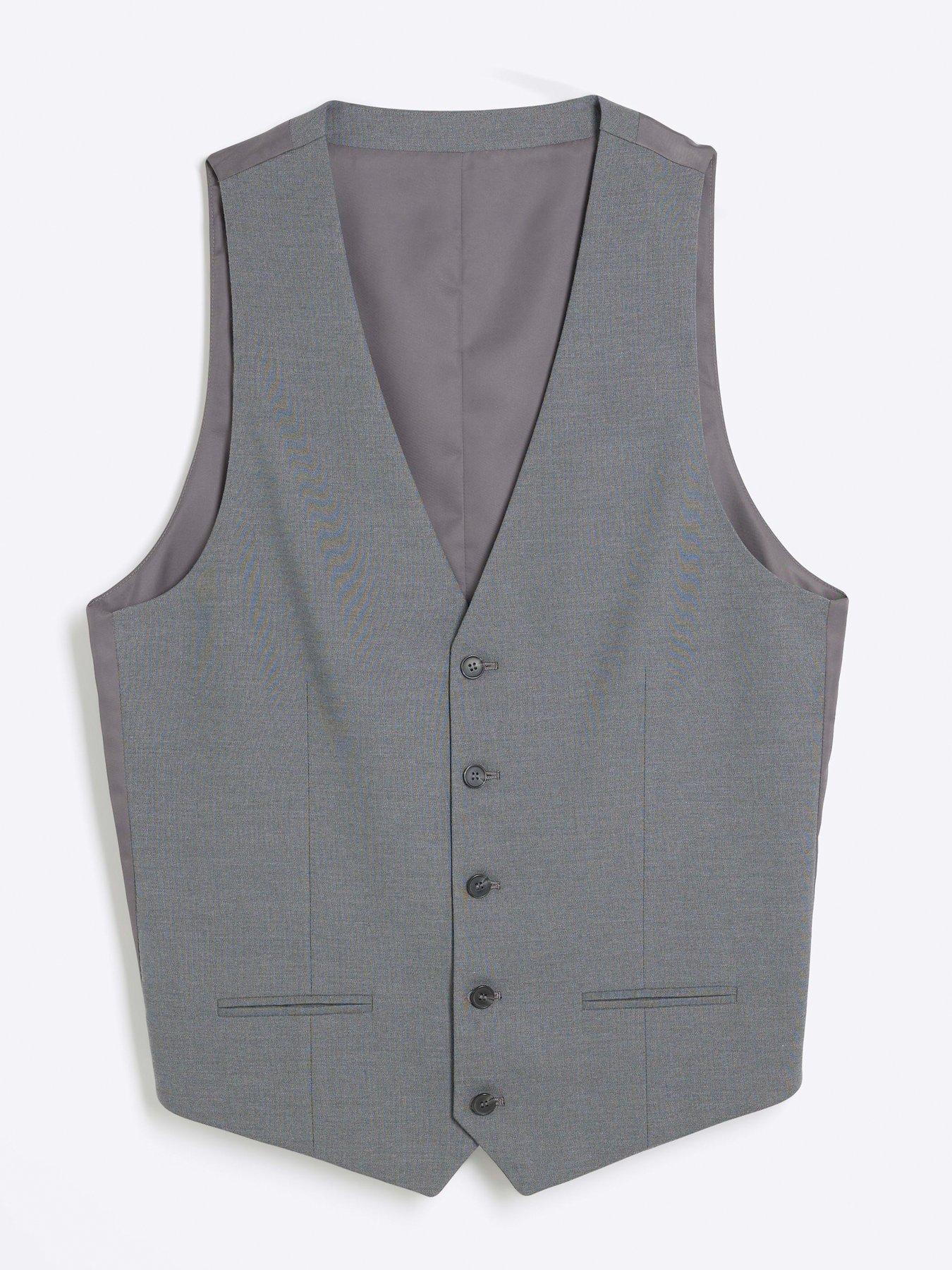 Image 6 of 6 of River Island Waist Adjustor Waistcoat - Grey