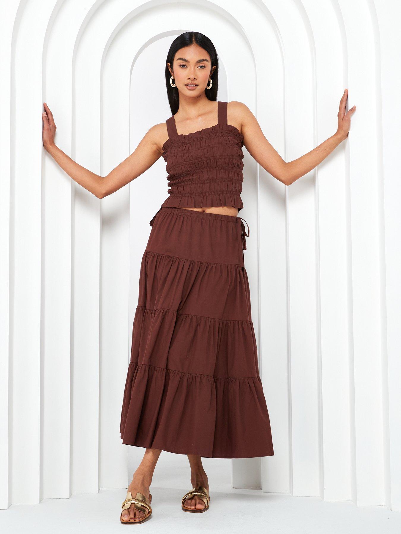 v-by-very-tiered-midi-skirt-co-ord-brownoutfit