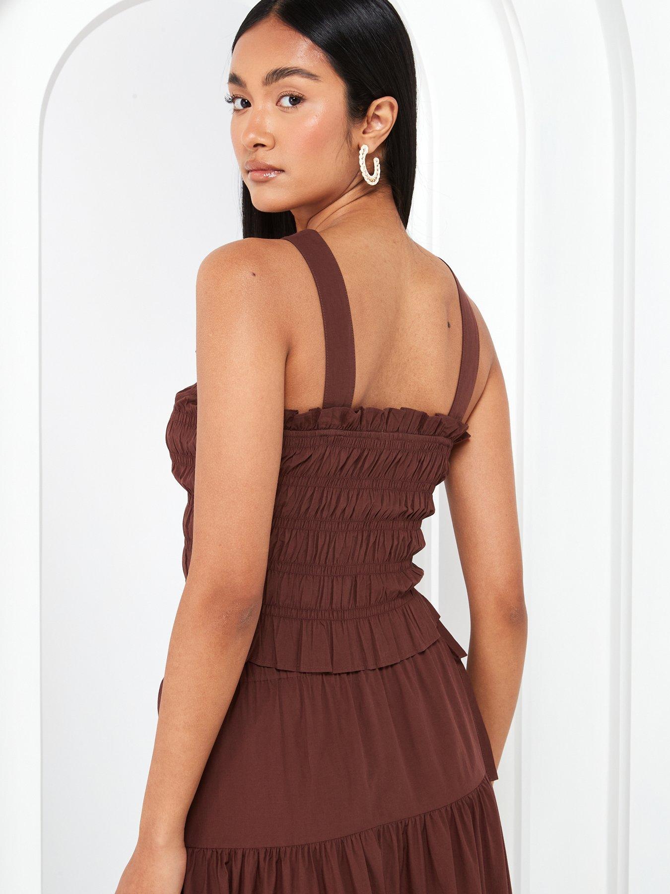 v-by-very-shirred-bodice-sleeveless-top-co-ord-brownstillFront