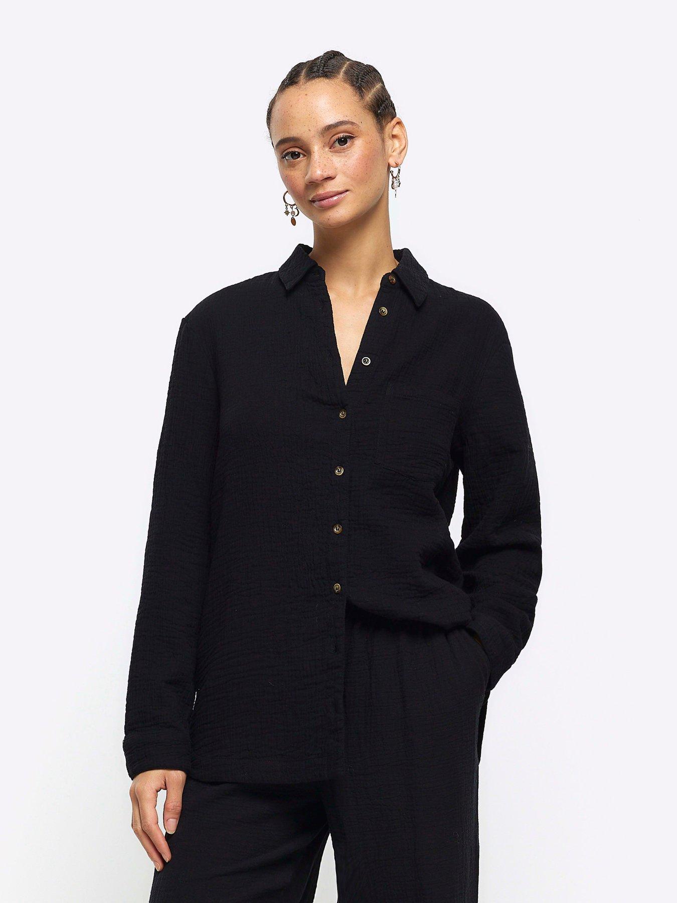 river-island-textured-cotton-shirt-blackfront