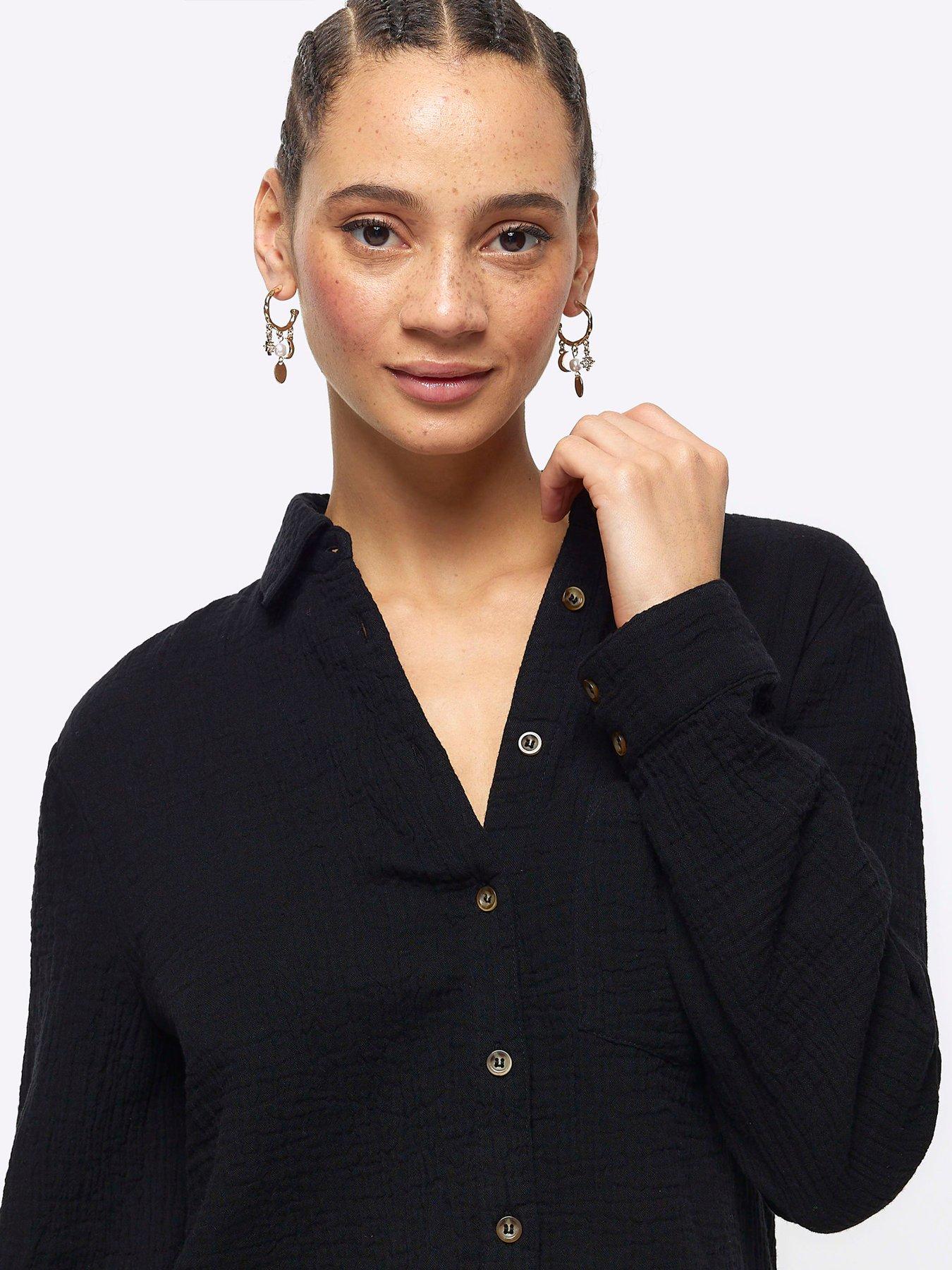 river-island-textured-cotton-shirt-blackoutfit