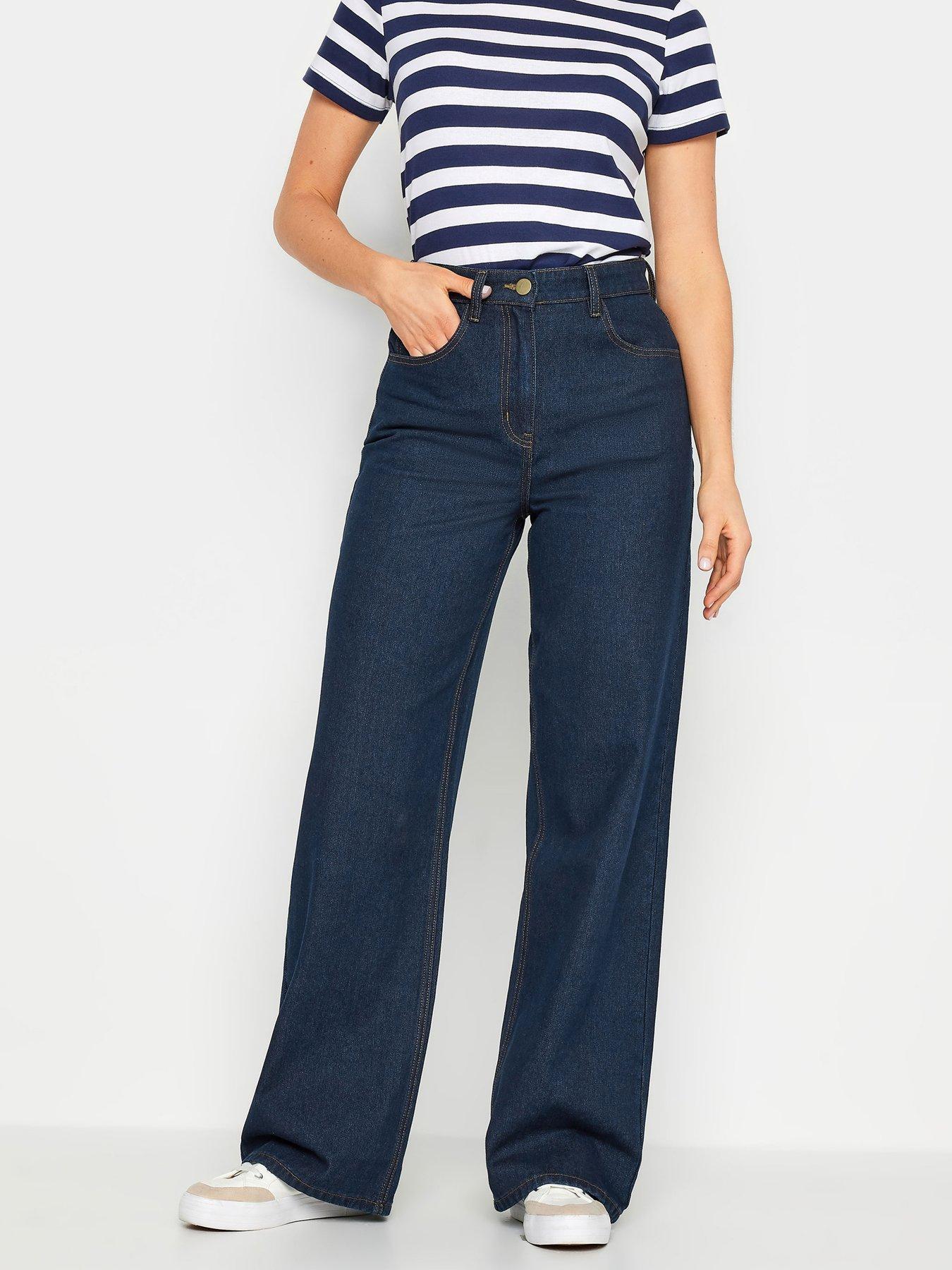 Image 1 of 4 of Long Tall Sally Indigo Wide Leg Jeans - Blue