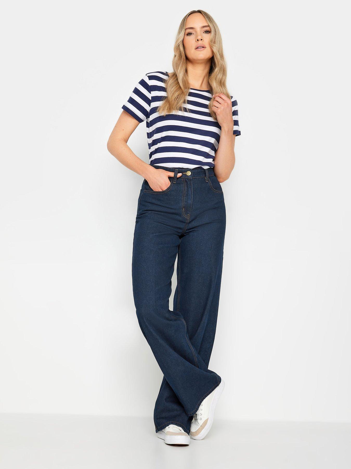 Image 3 of 4 of Long Tall Sally Indigo Wide Leg Jeans - Blue