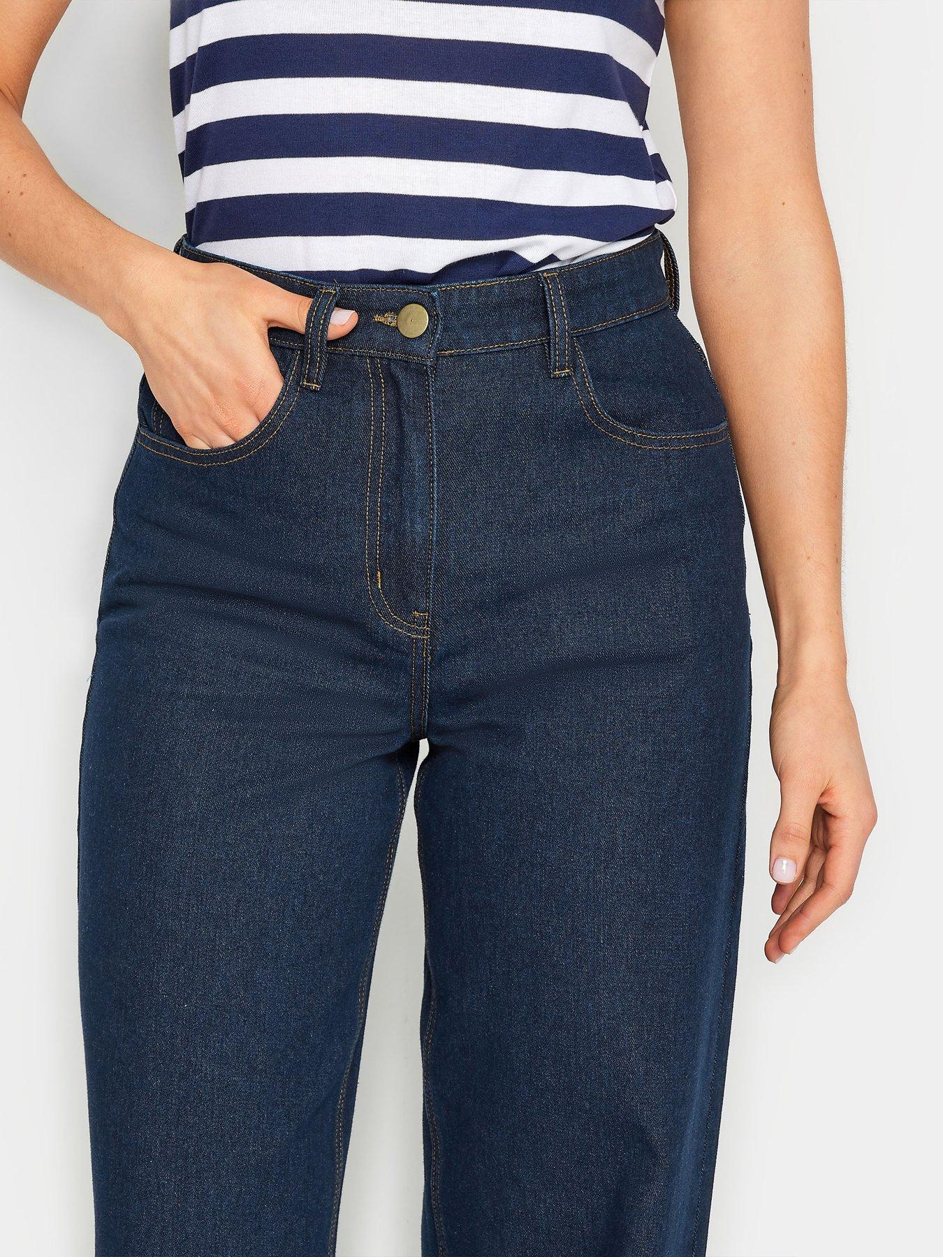 Image 4 of 4 of Long Tall Sally Indigo Wide Leg Jeans - Blue