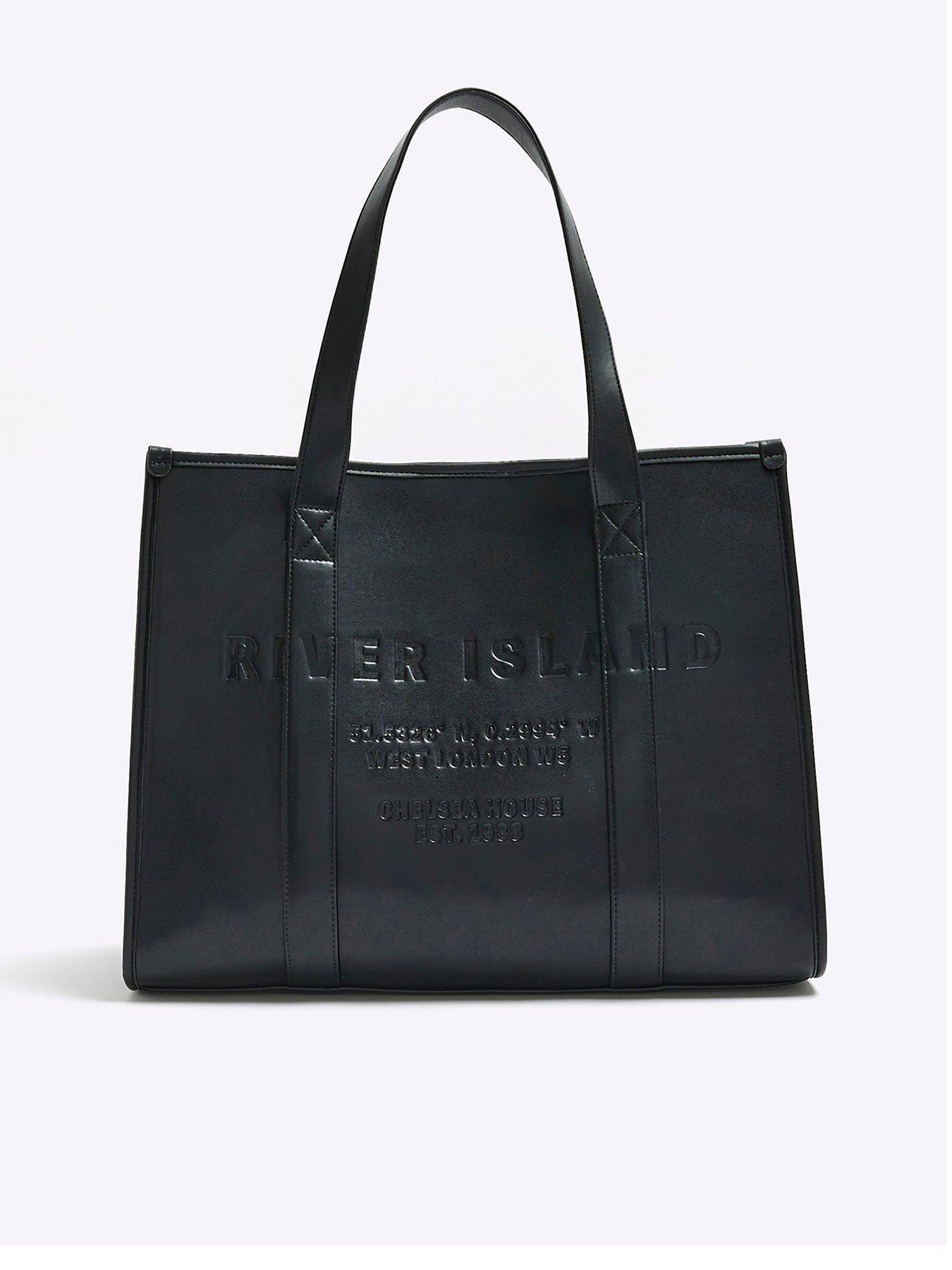 Debossed Square Shopper Bag Black