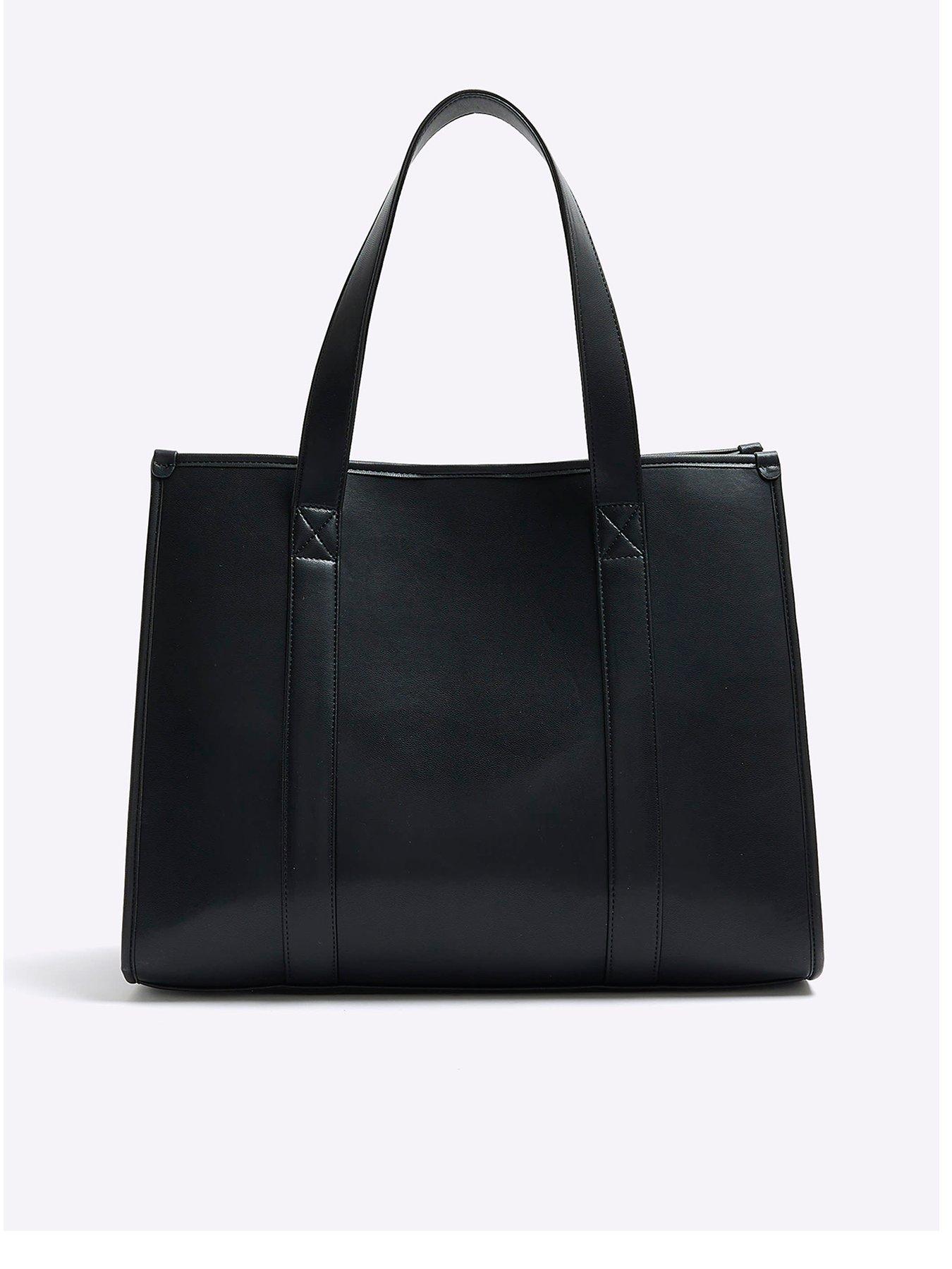 Debossed Square Shopper Bag Black