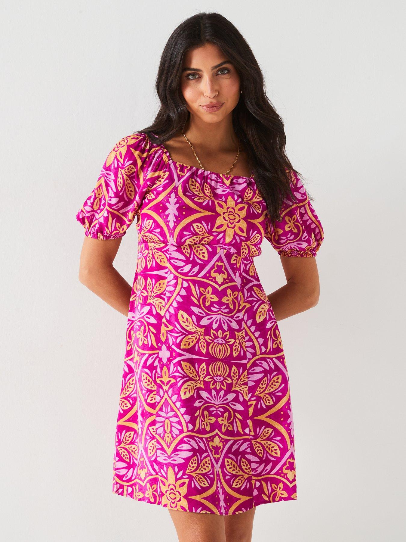 v-by-very-printed-mini-skater-dress-pink-print-pink-print