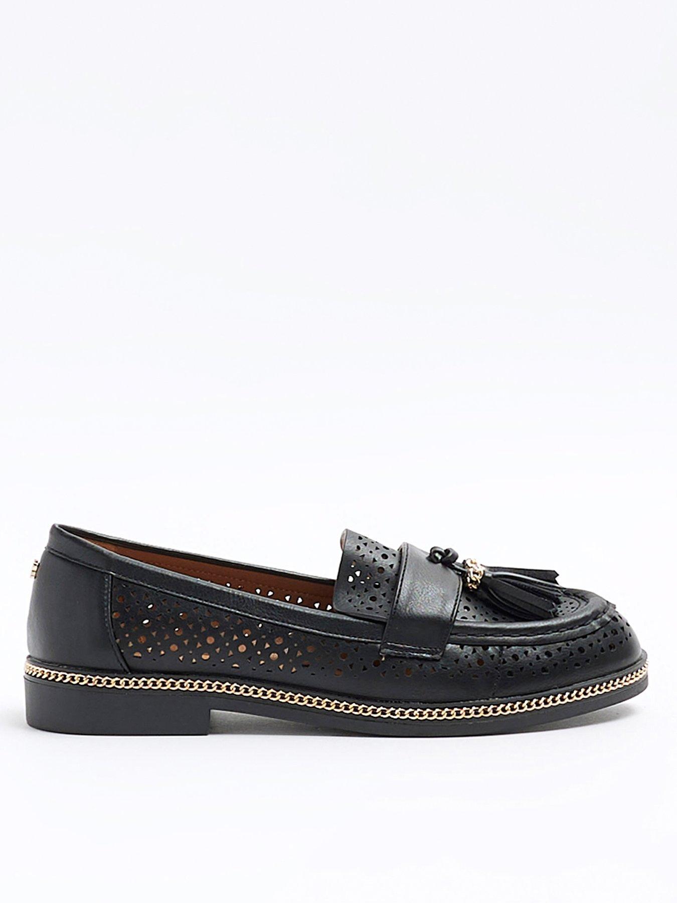 River island black on sale loafers